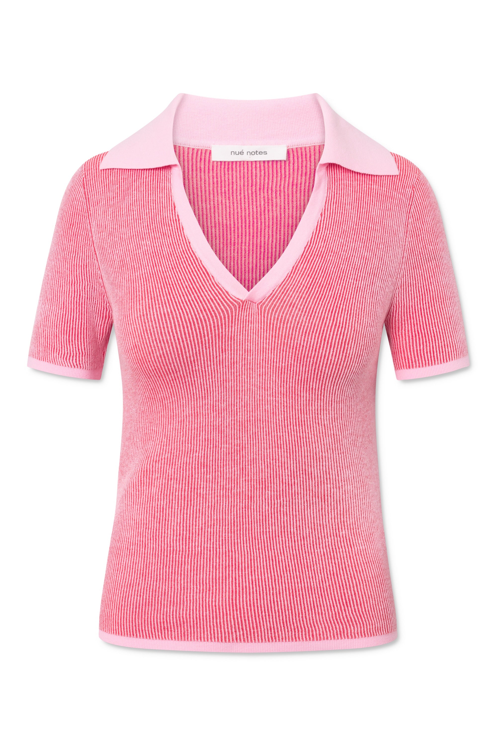 Manila Poloshirt - Red Pink Stripe