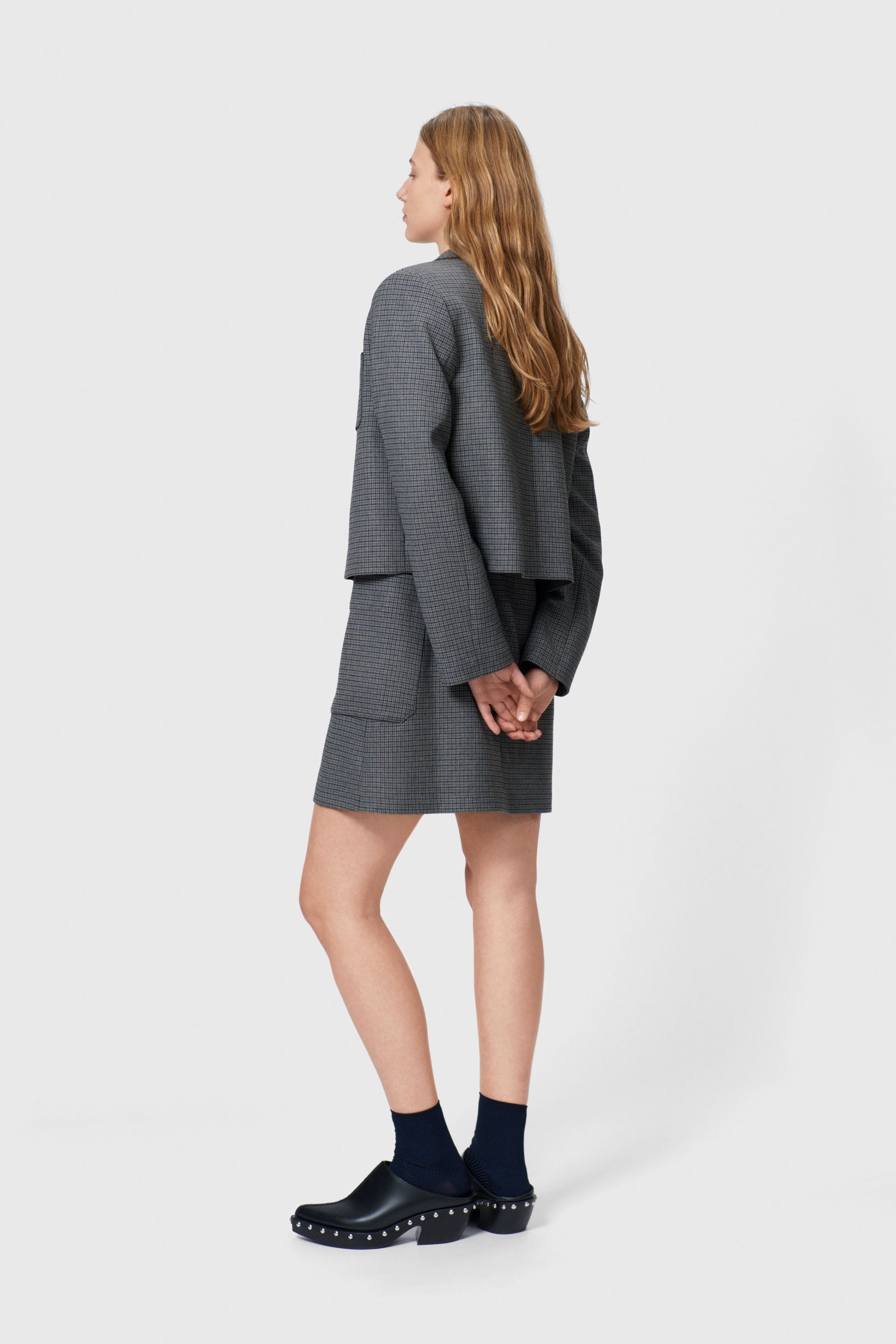 nué notes Aden Jacket Outerwear 818 Grey Houndstooth