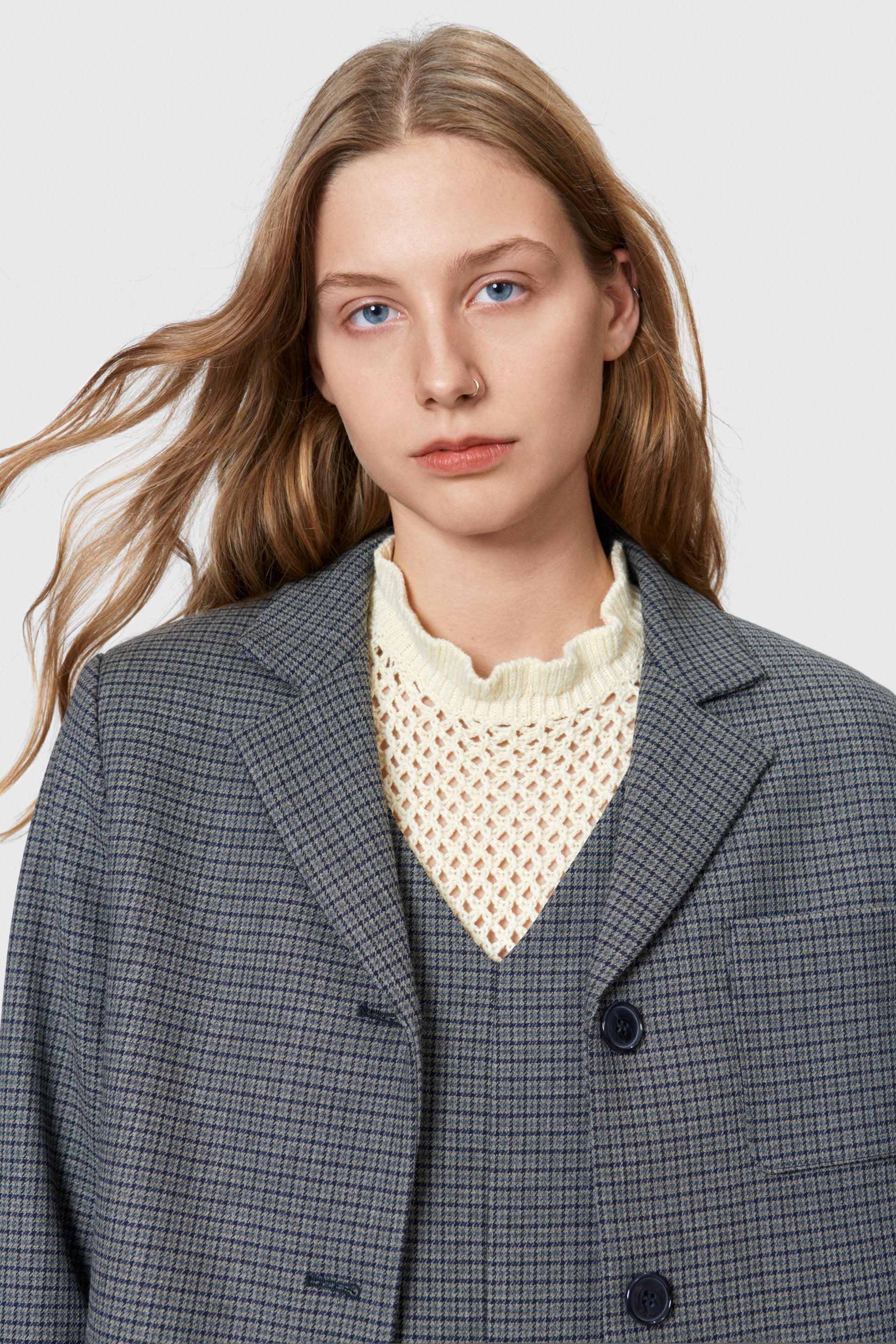 nué notes Aden Jacket Outerwear 818 Grey Houndstooth