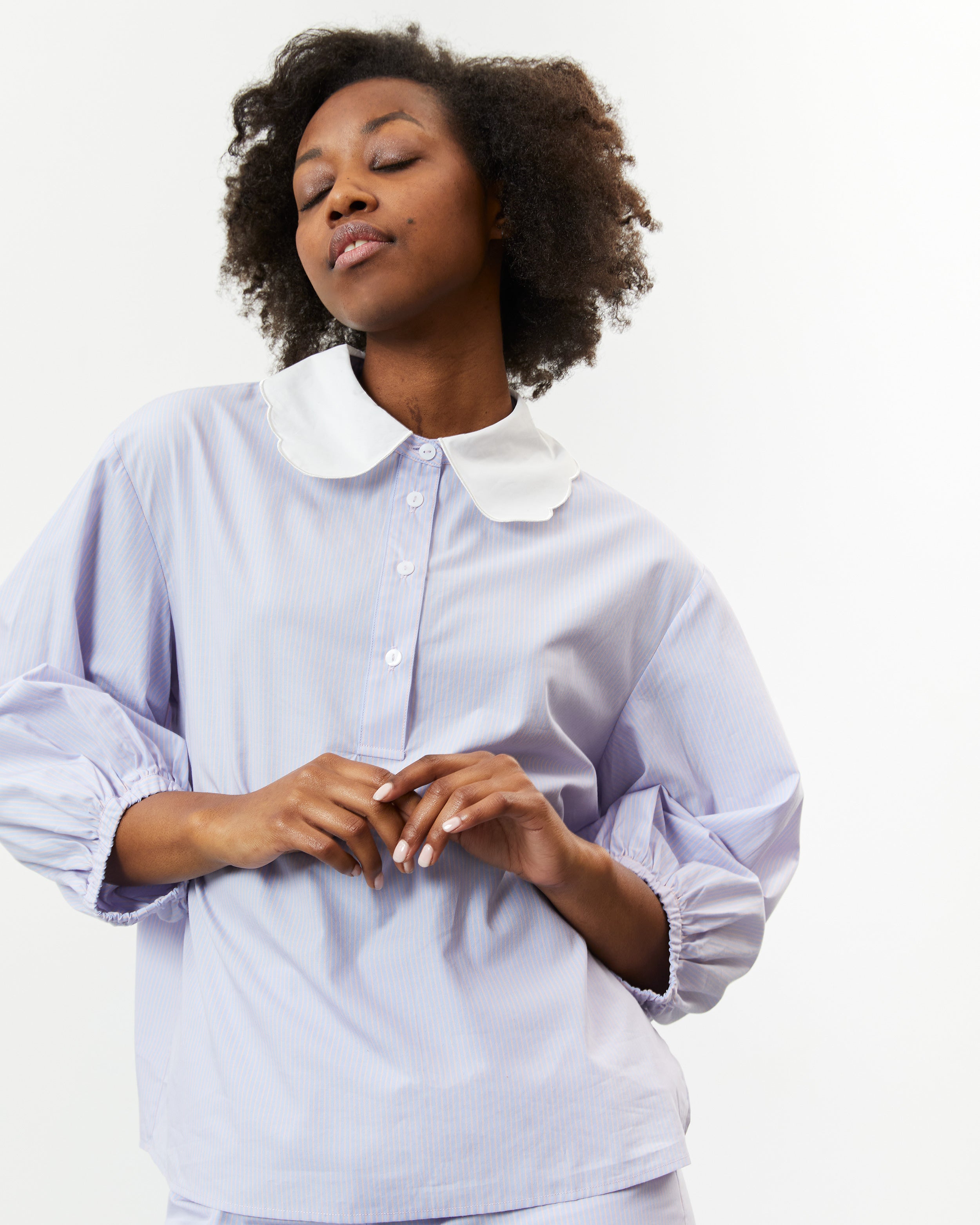 nué notes Albert Blouse - Peach Blossom Light Blue Blouses 332 Peach Blossom