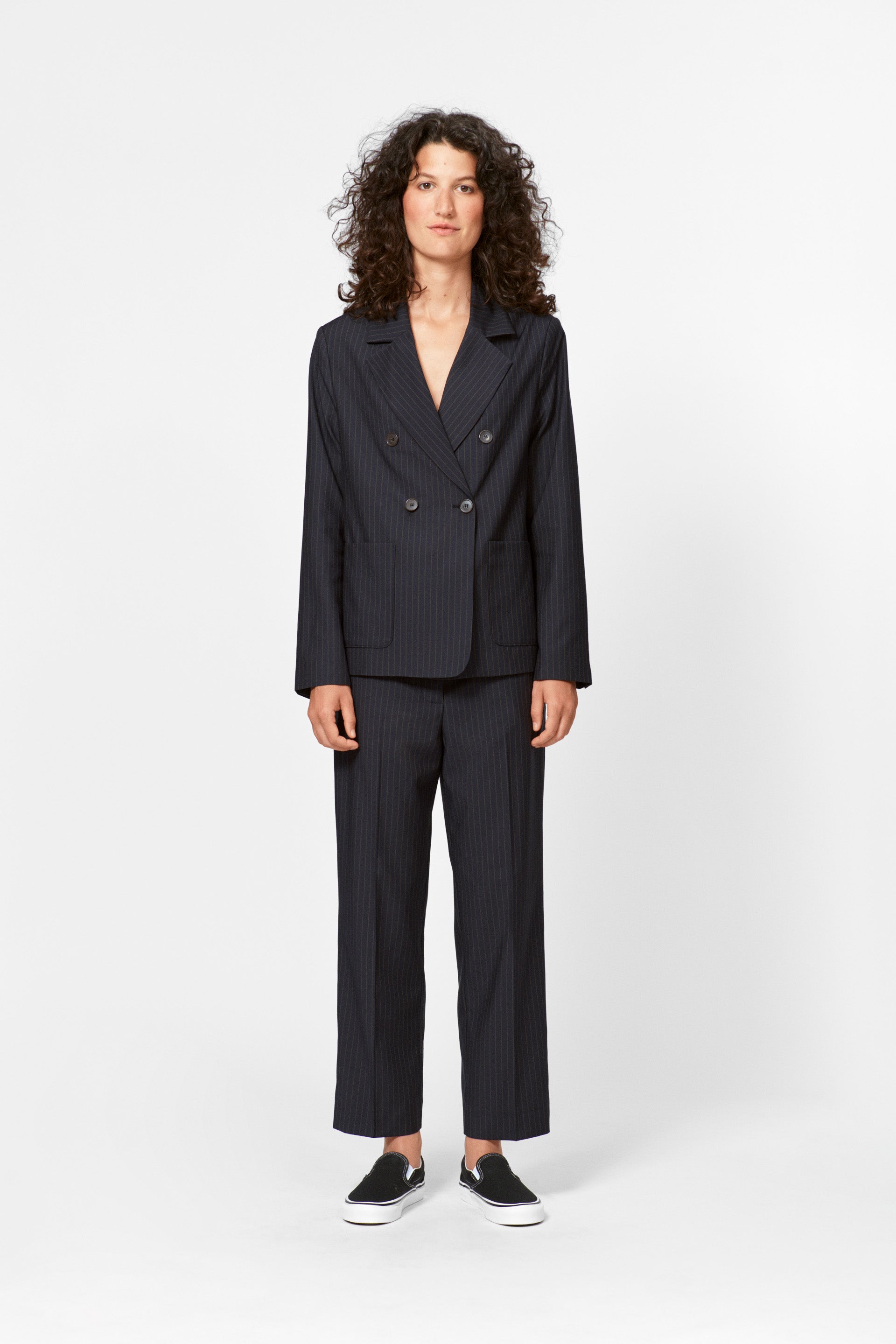 nué notes Alva Pants 940 Black Caramel Stripe