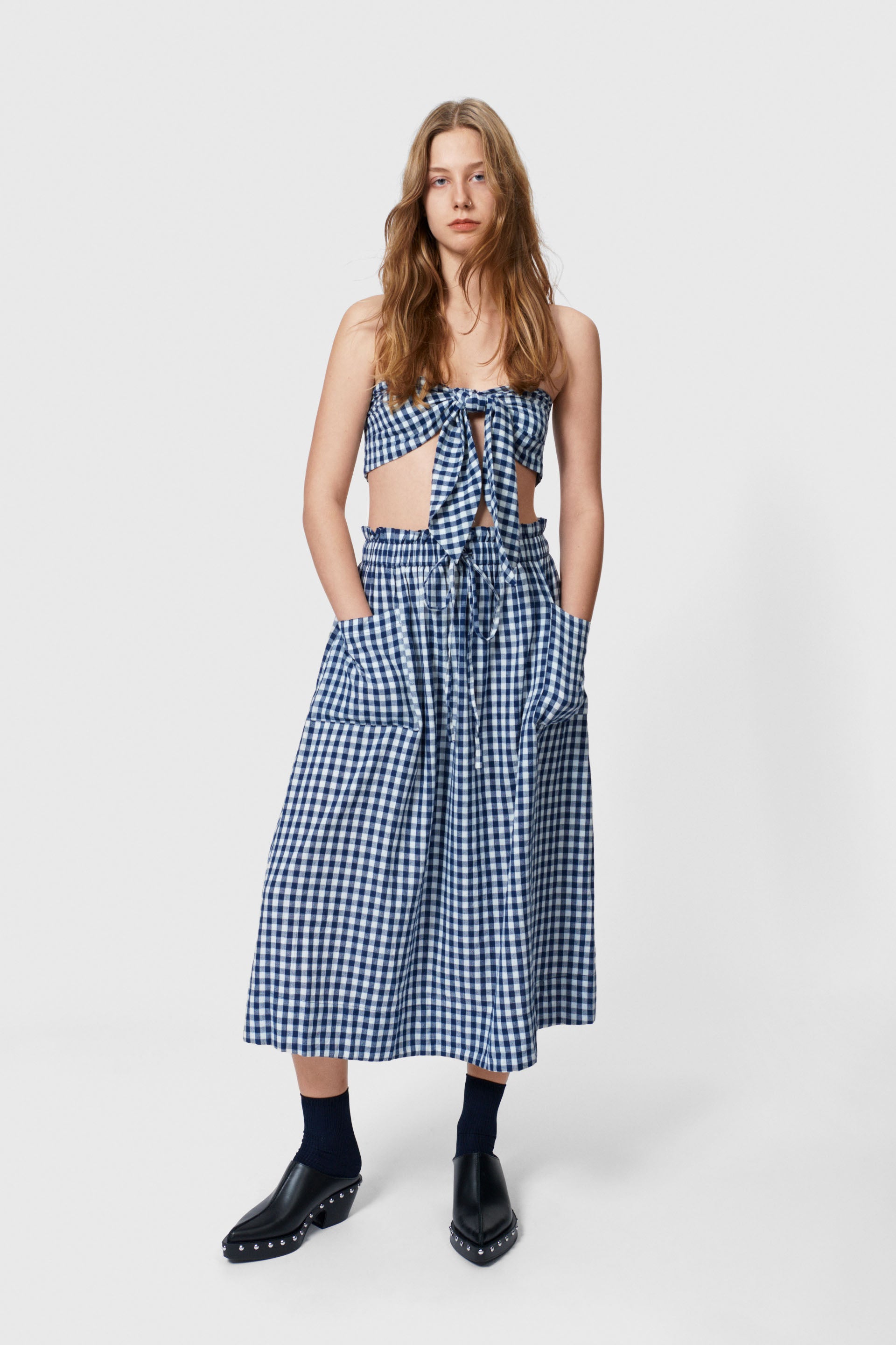nué notes August Skirt Skirts 422 Blue Check
