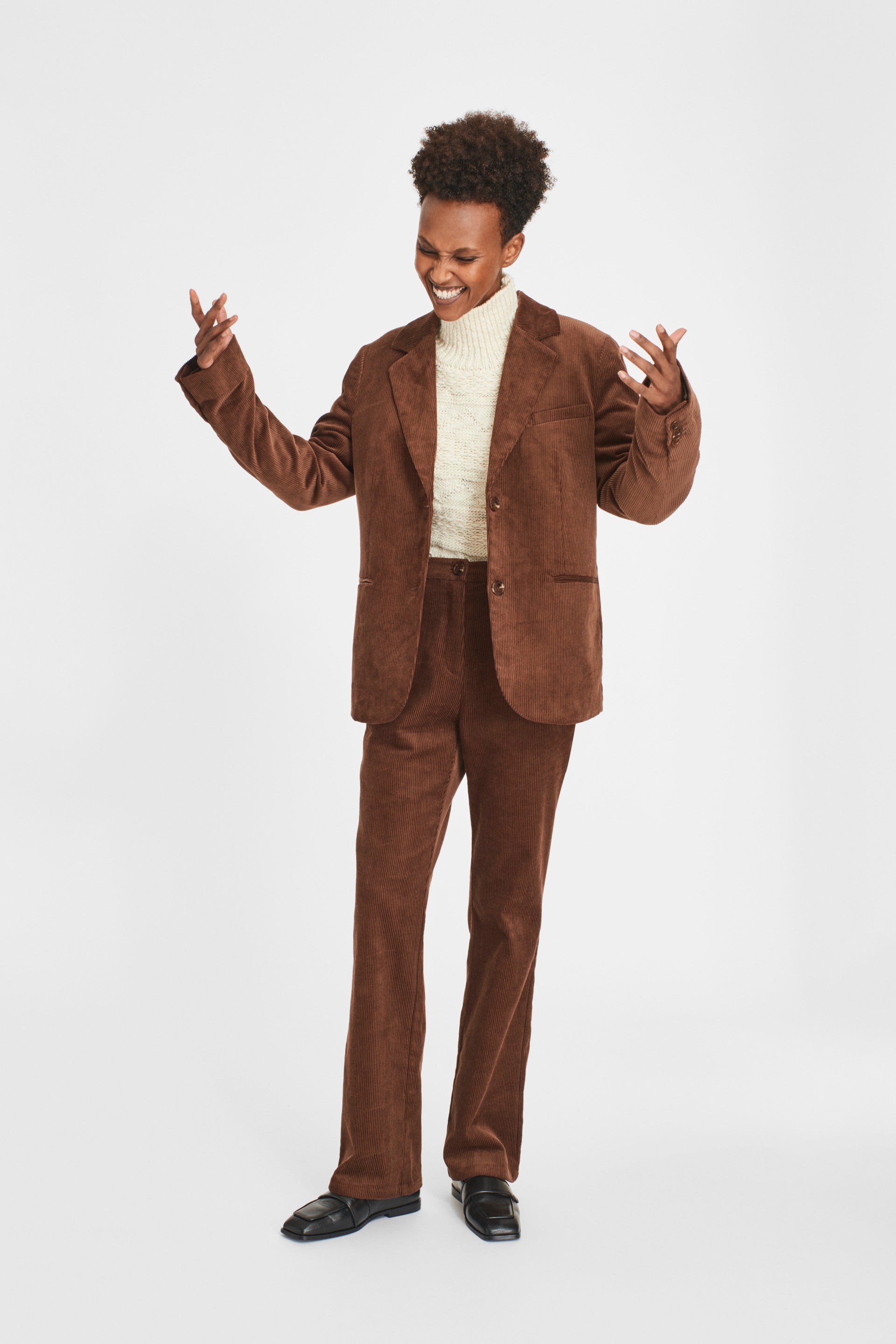 nué notes Beckett Blazer Outerwear 710 Dark Brown