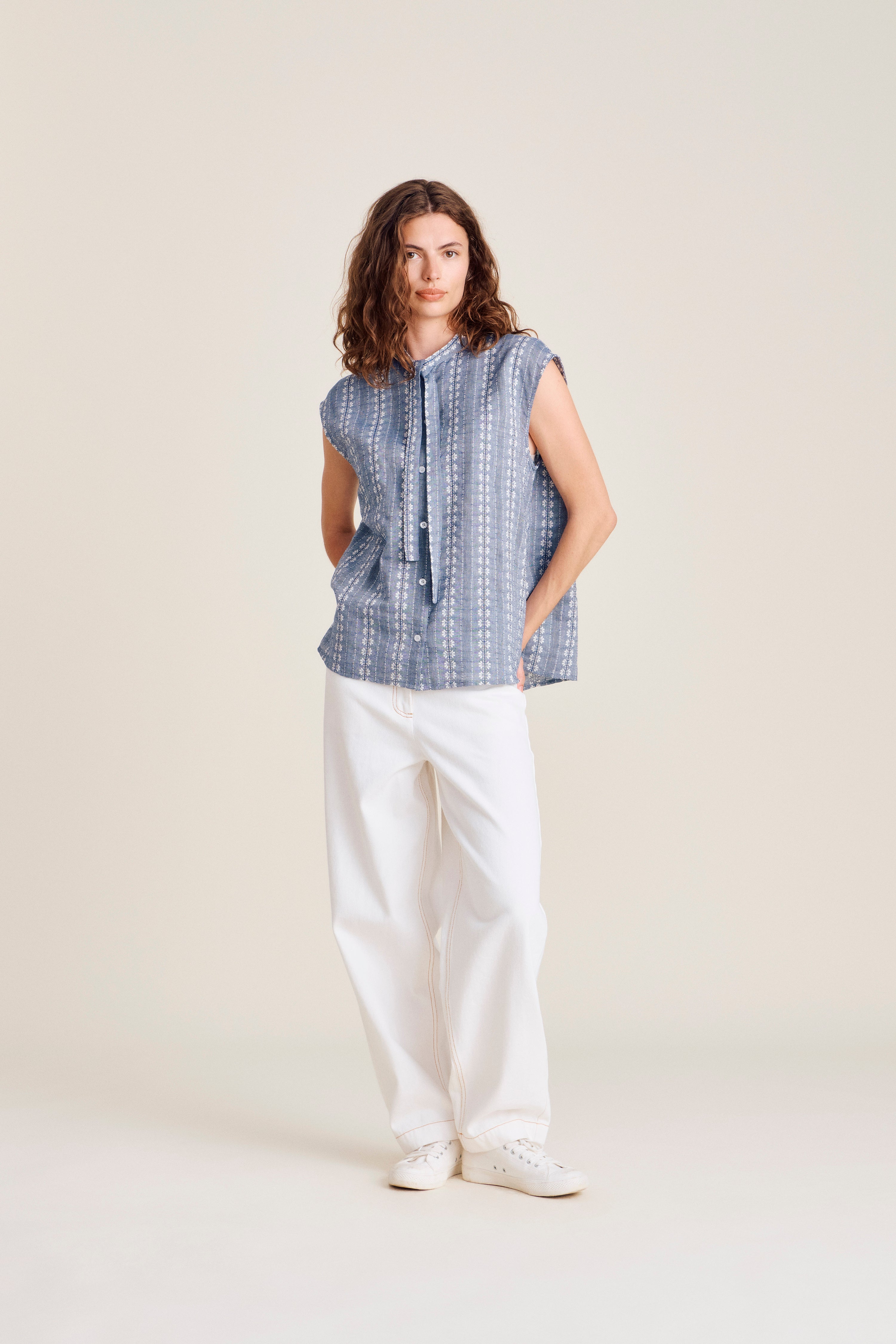 nué notes Benicia Shirt Shirt 923 Chambray Stripe