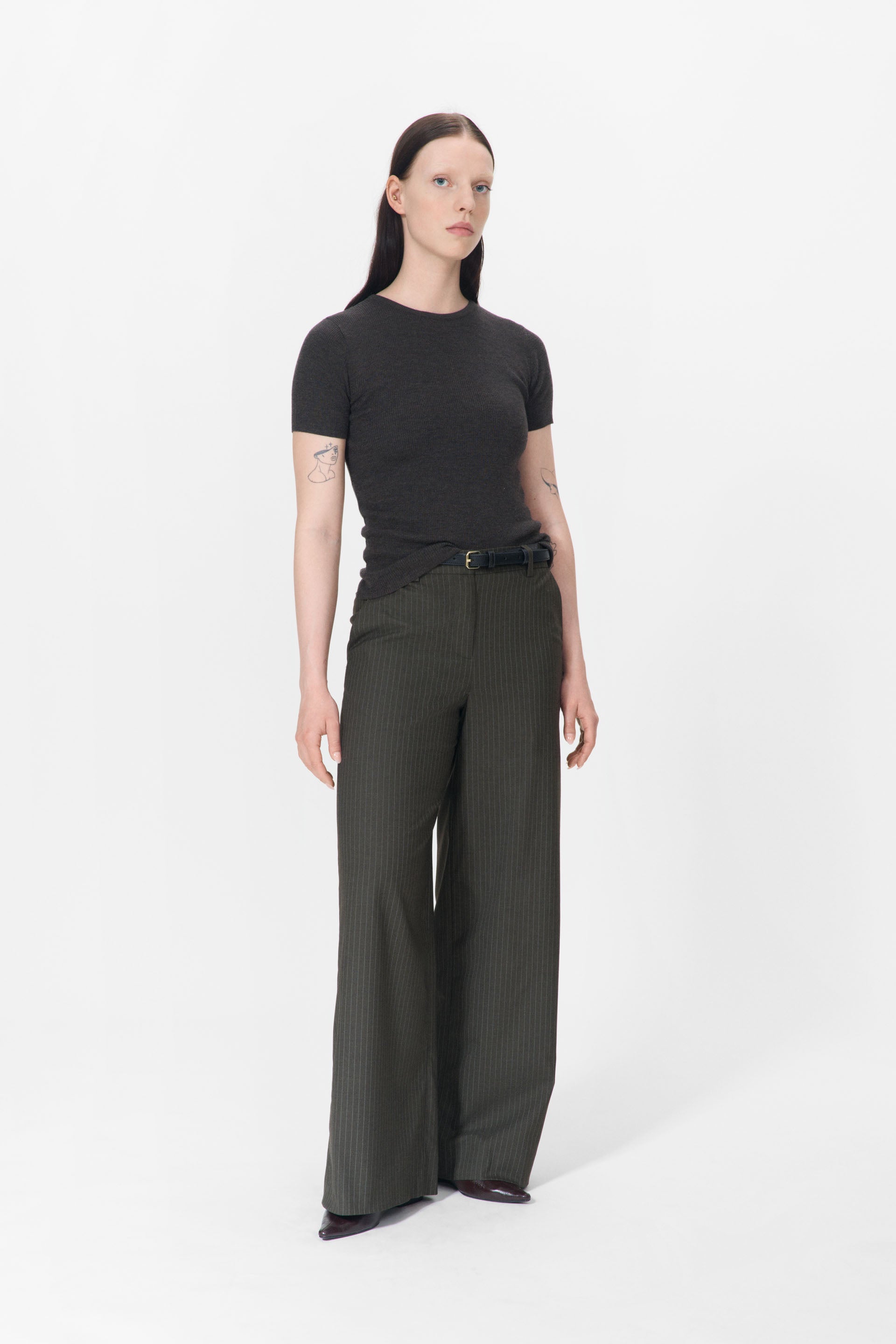 nué notes Chico Crewneck Crewneck 759 Dark Brown Melange