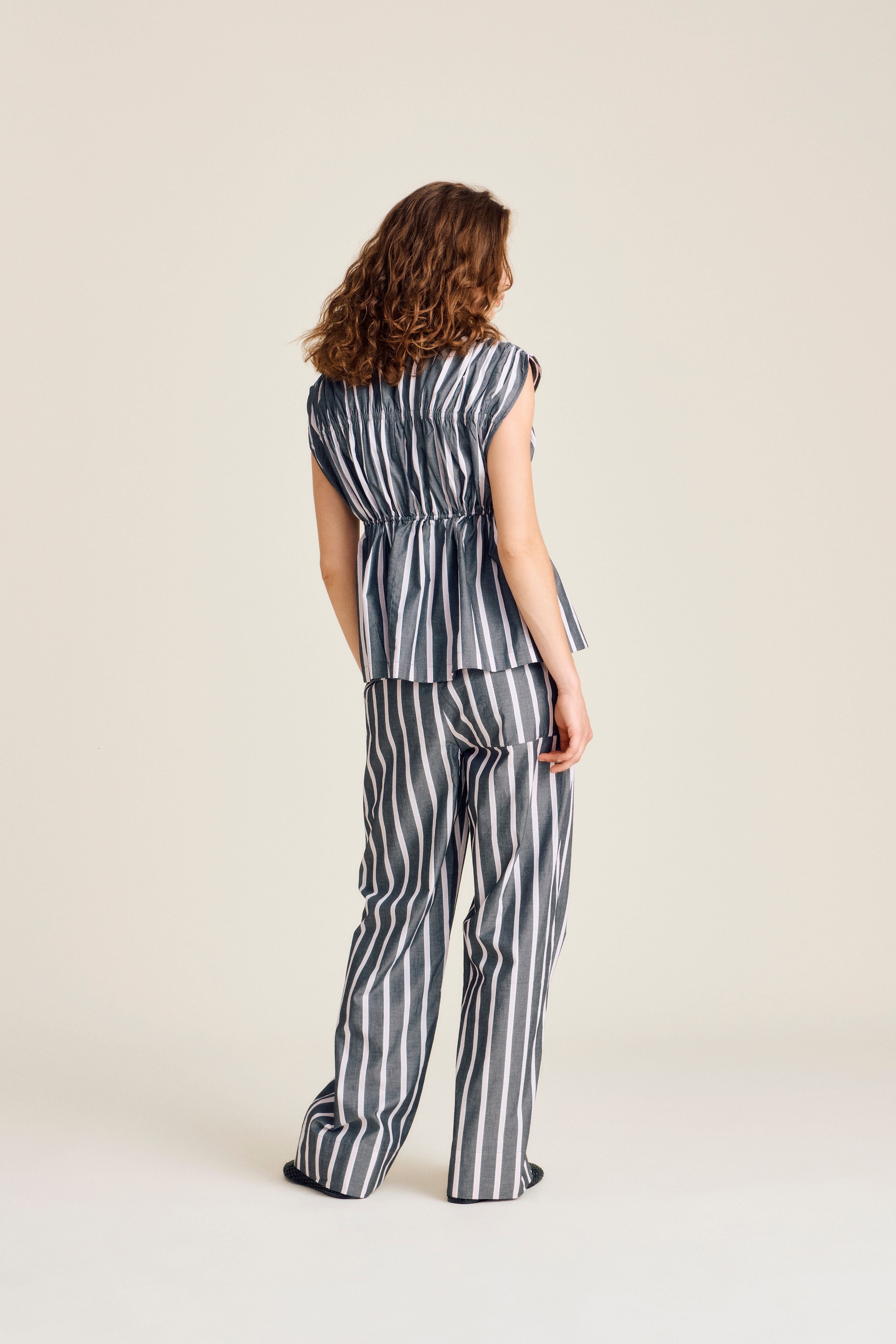 nué notes Cillian Pants Pants 954 Black Pink Stripe