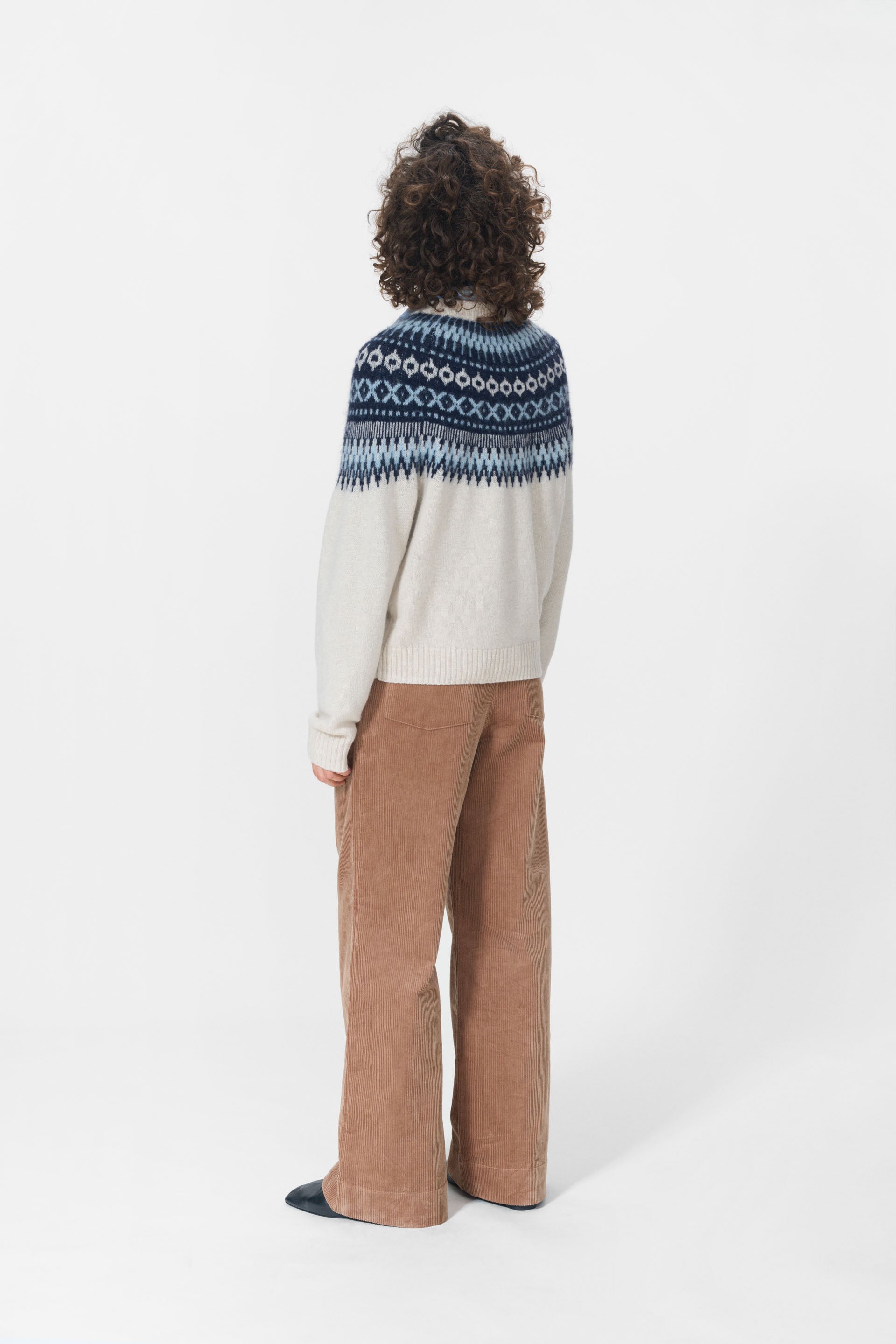 nué notes Edmund Crewneck Crewneck 921 Icy Egret Jacquard