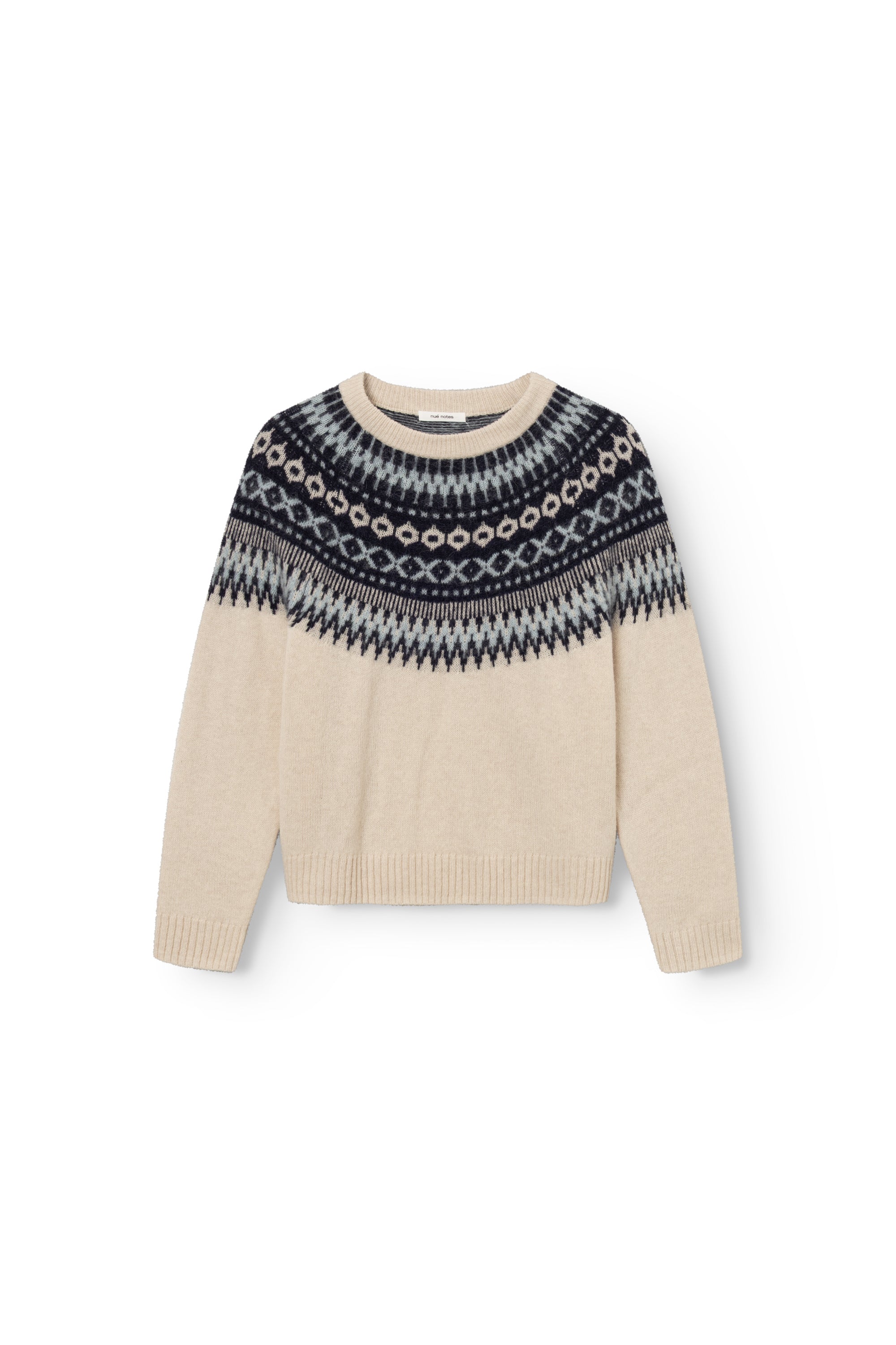 nué notes Edmund Crewneck Crewneck 921 Icy Egret Jacquard