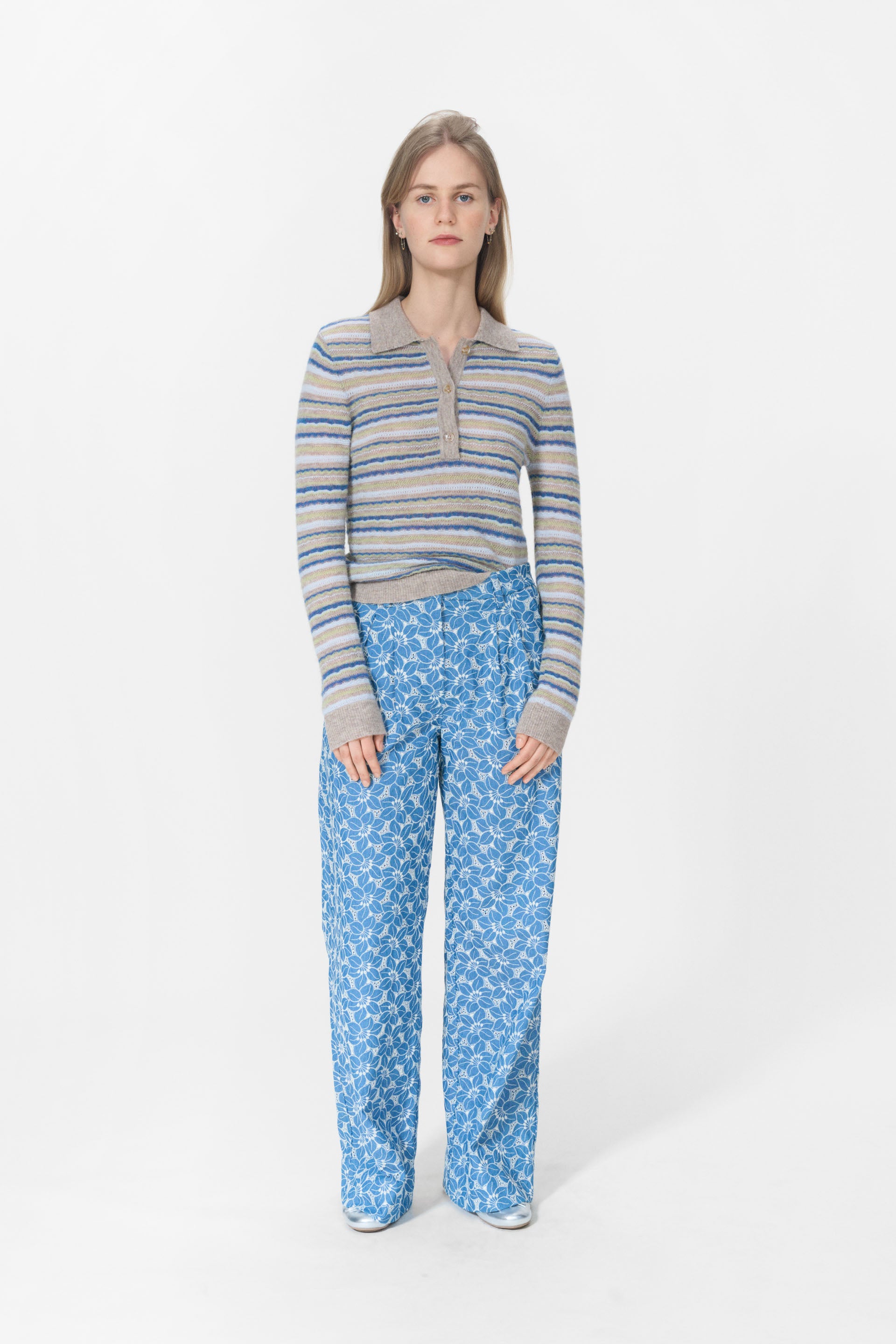 nué notes Falkirk Poloshirt Knitwear 972 Denim Stripe