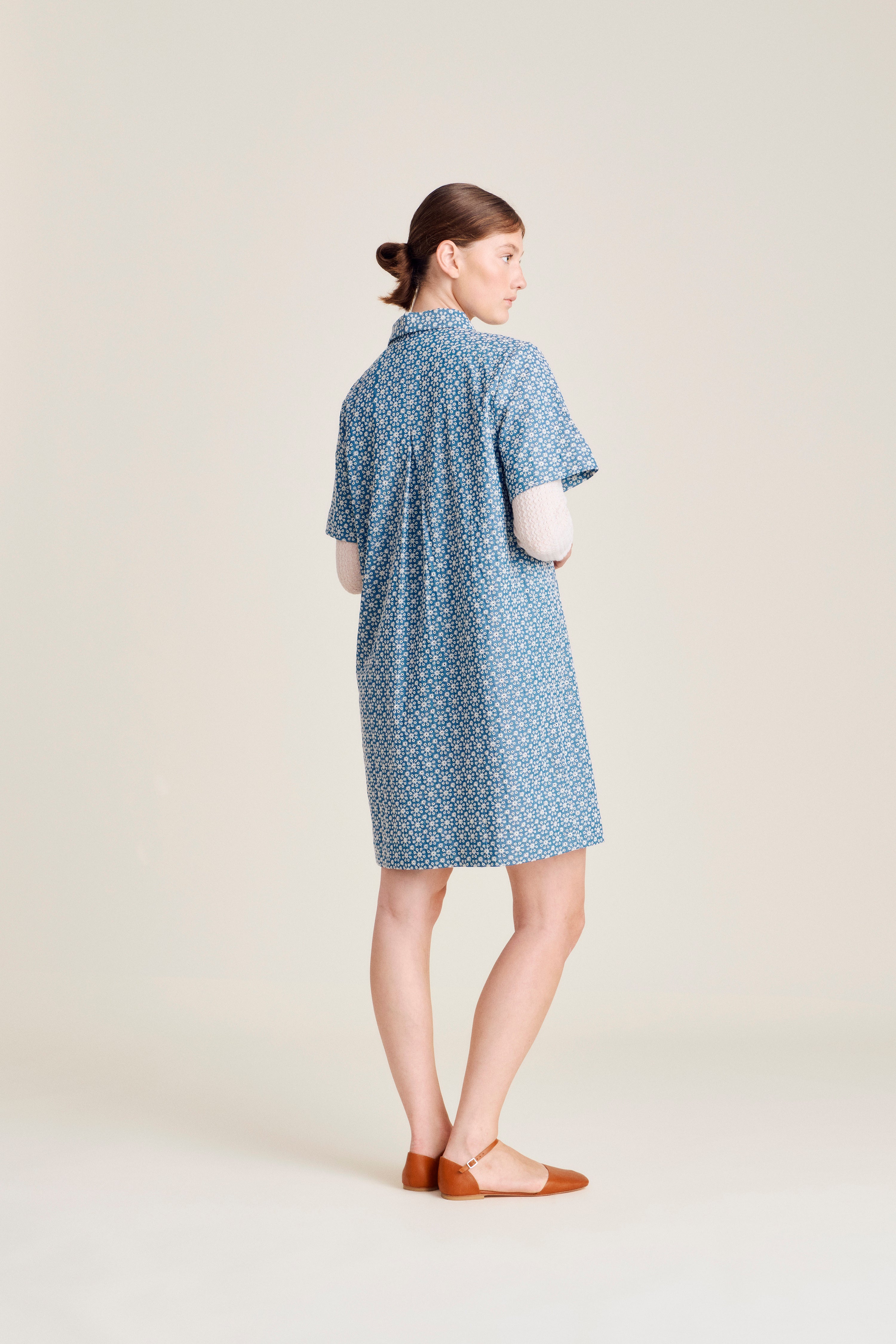 nué notes Florence Dress Dresses 565 White Flower Denim