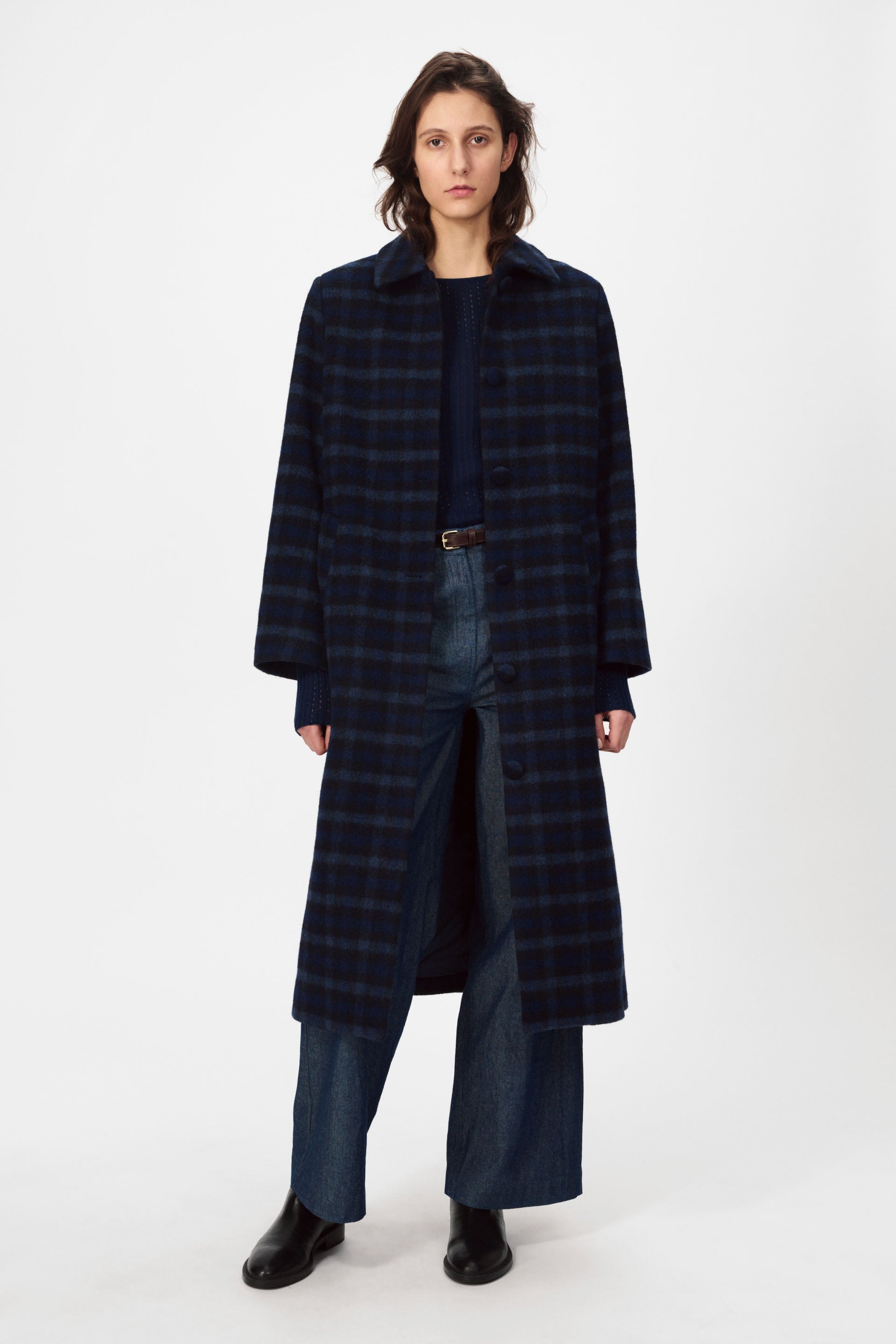 nué notes Helsinki Coat Coats 543 Navy Check