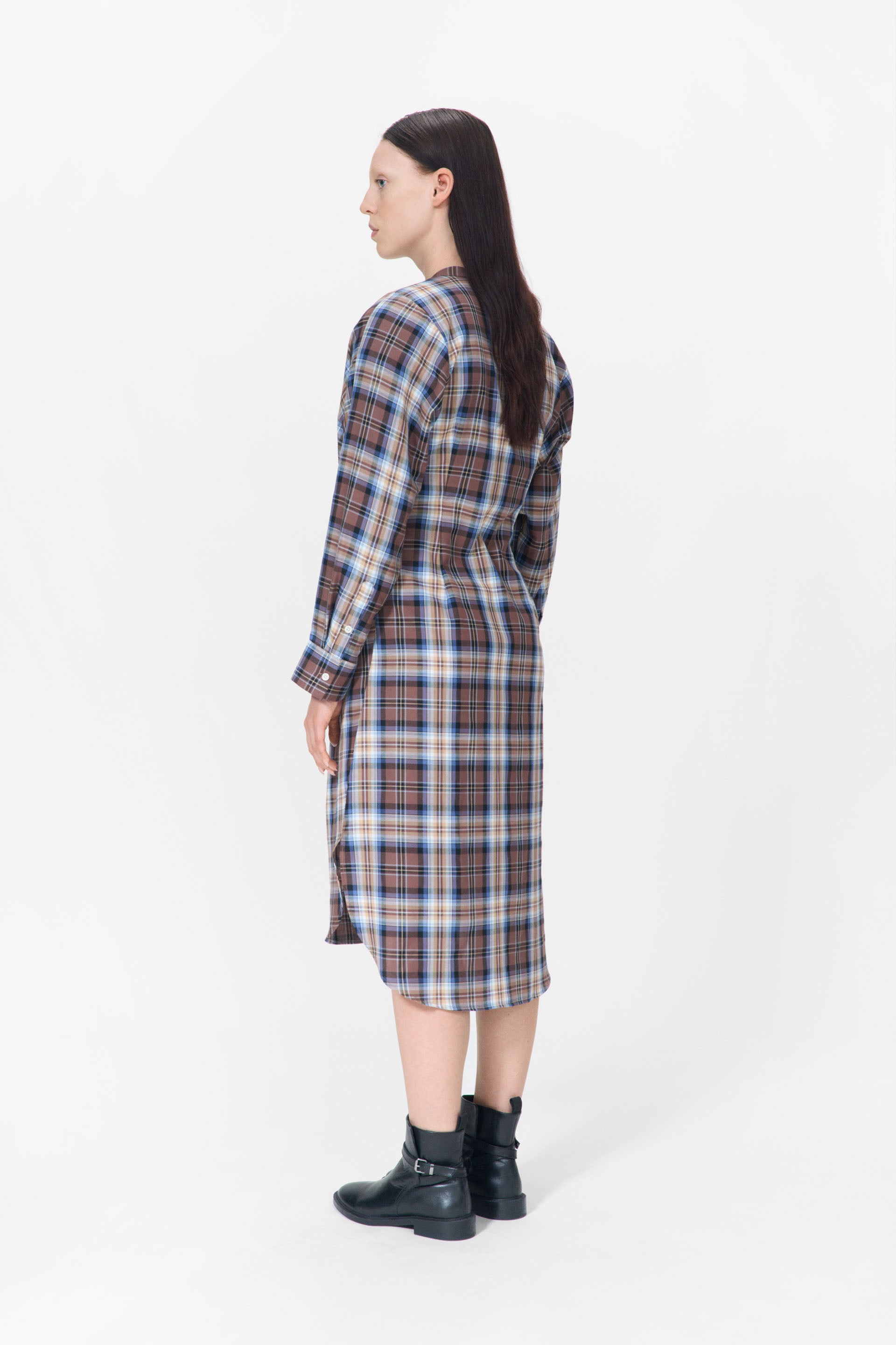 nué notes Jakar Dress Dresses 762 Camel Blue Tartan