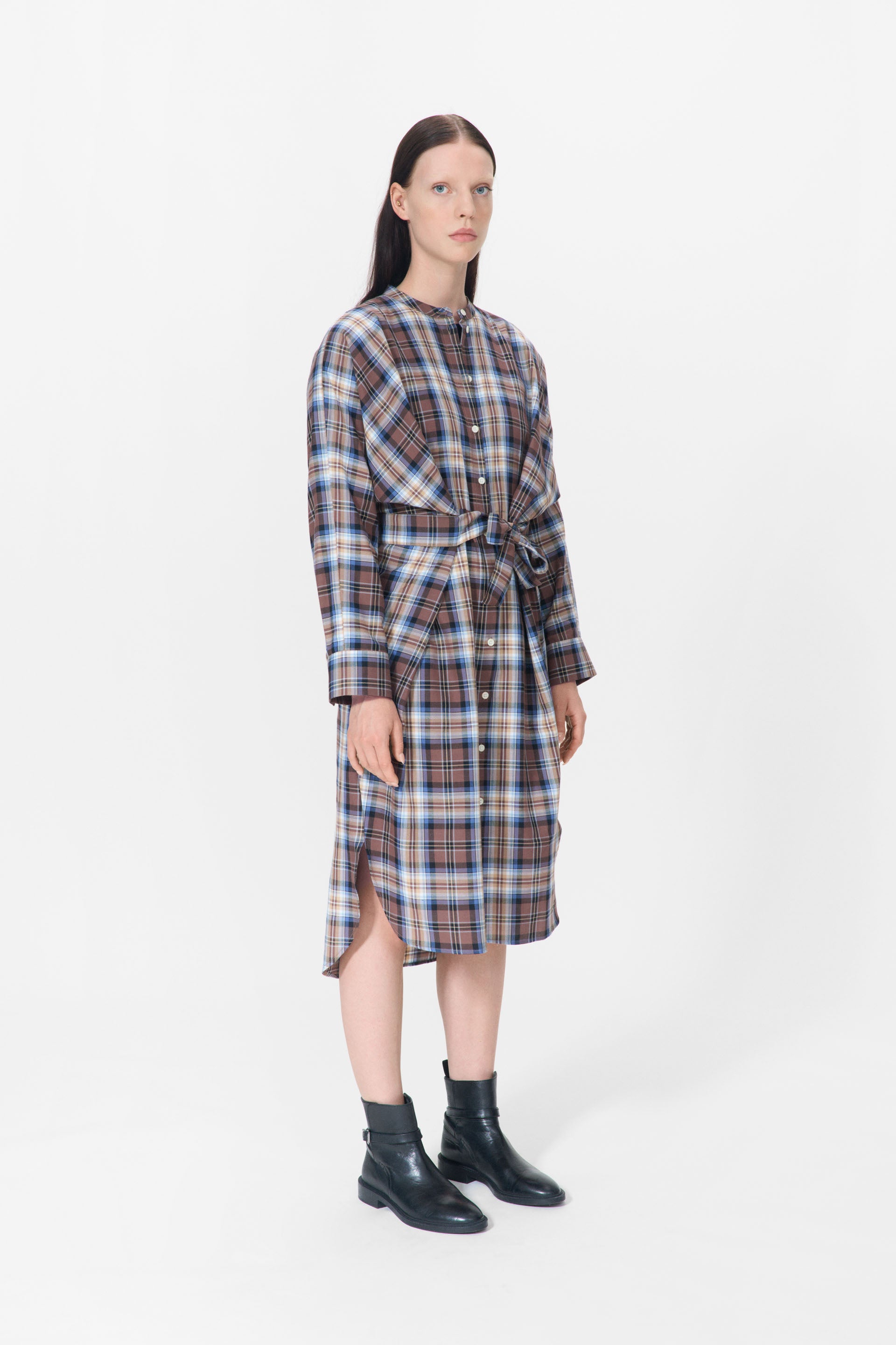 nué notes Jakar Dress Dresses 762 Camel Blue Tartan