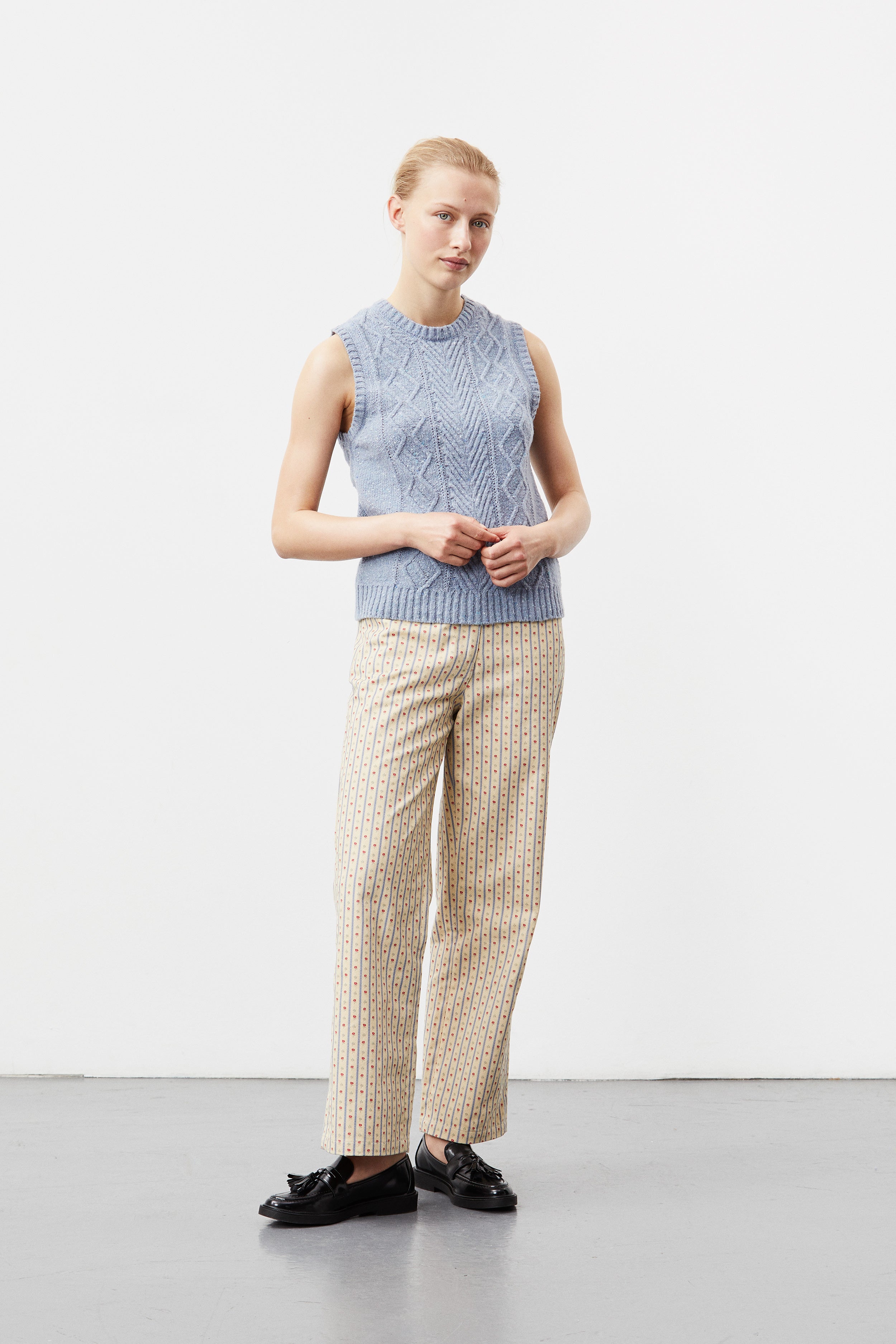 nué notes Khloe Vest - Provincial Blue Knitwear 466 Provincial Blue