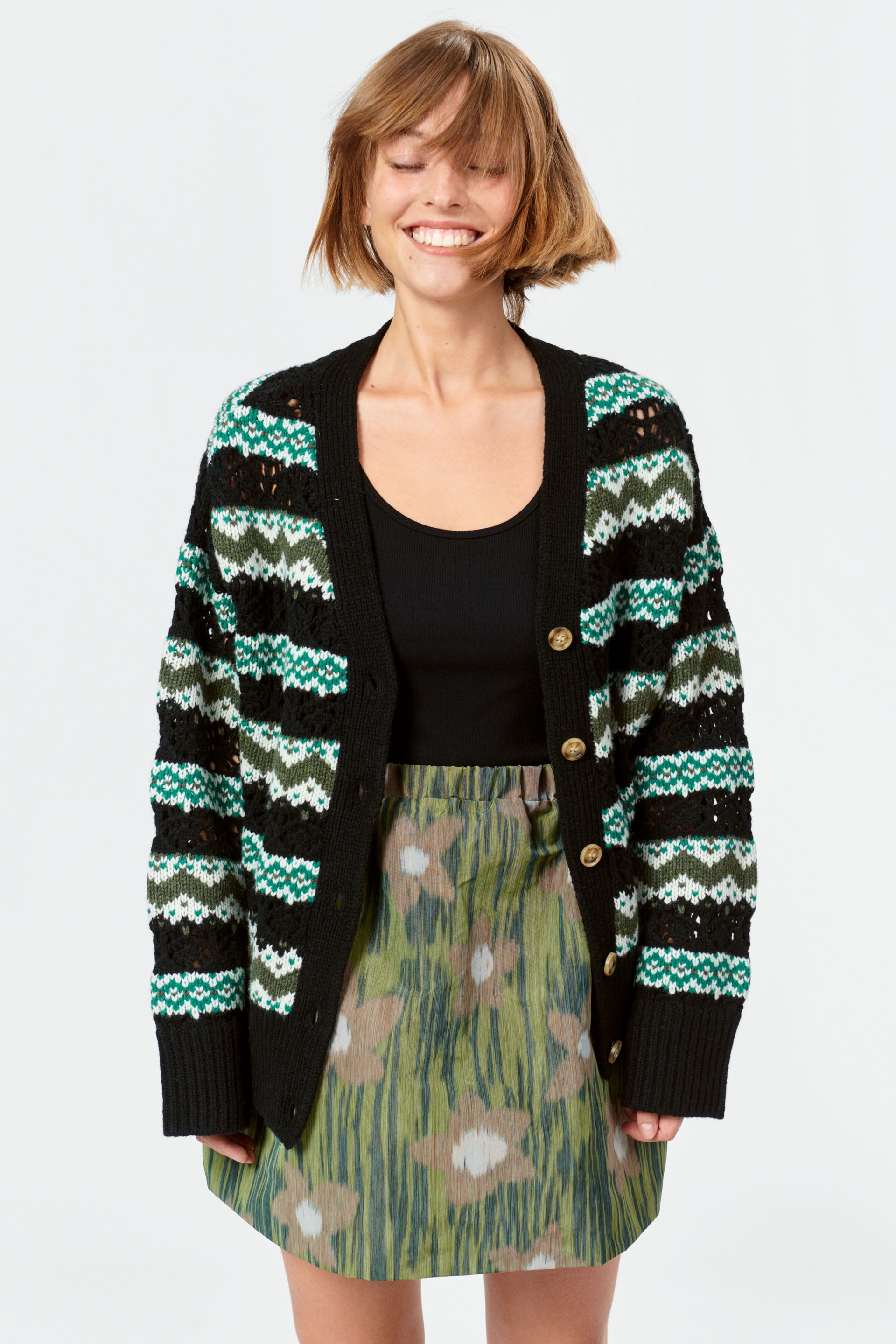 nué notes Luca Cardigan Knitwear 999 Black