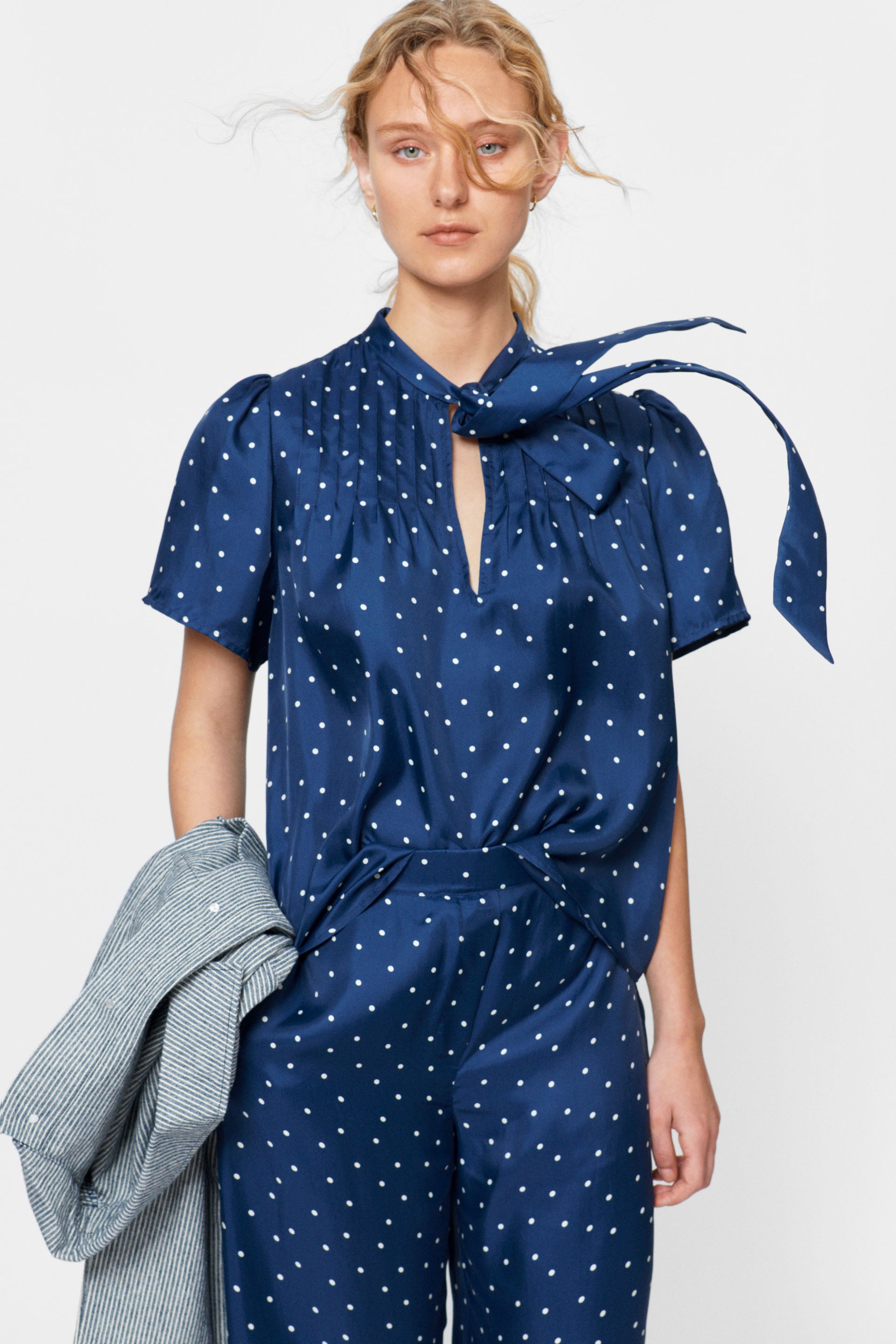 nué notes Lucas Blouse Blouses 947 Polka Navy