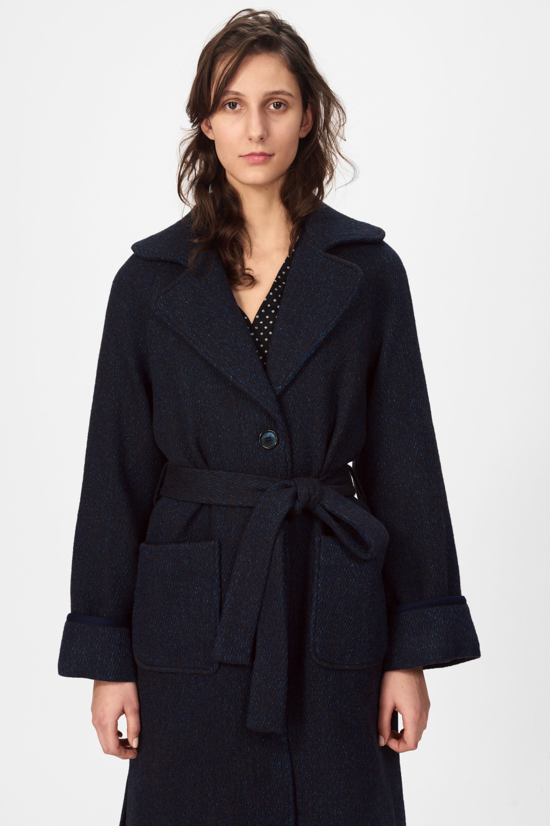 nué notes Madrid Coat Coats 456 Dark Denim Stripe