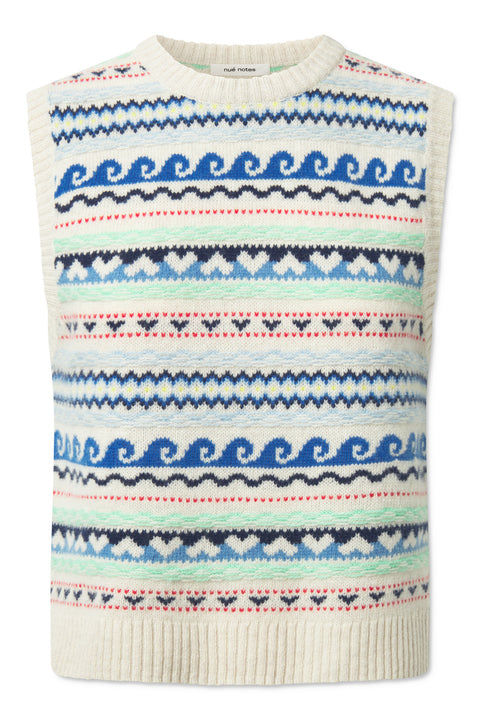 nué notes Malik Vest Knitwear 936 Egret Multi Knit