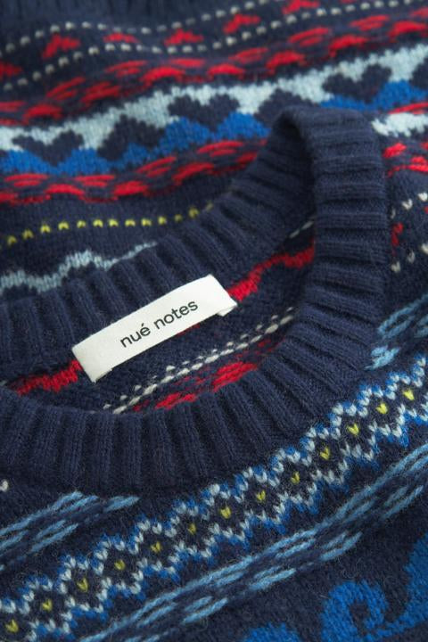nué notes Malik Vest Knitwear 937 Navy Multi Knit