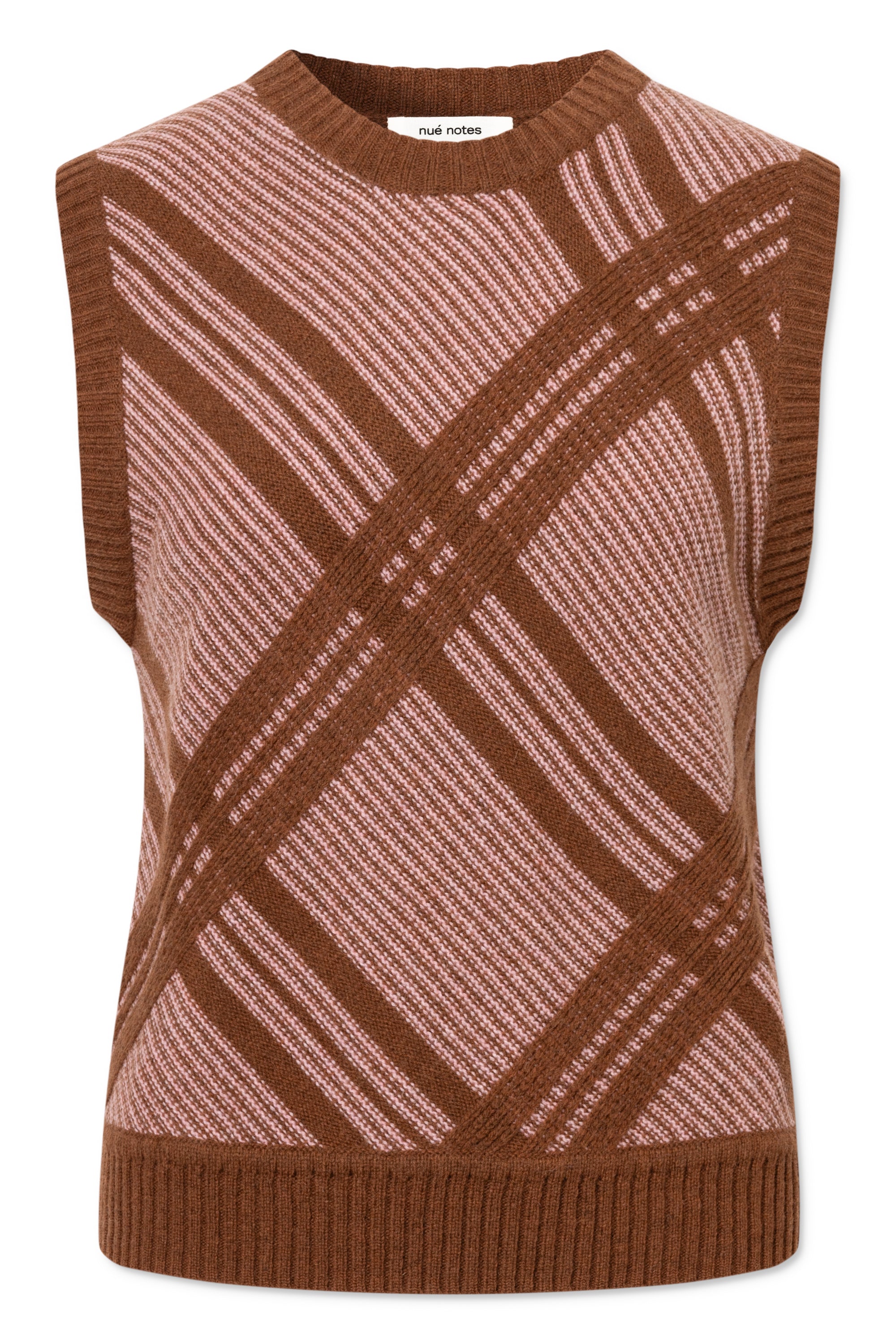 nué notes Malik Vest Vest 914 Chestnut Pink Check