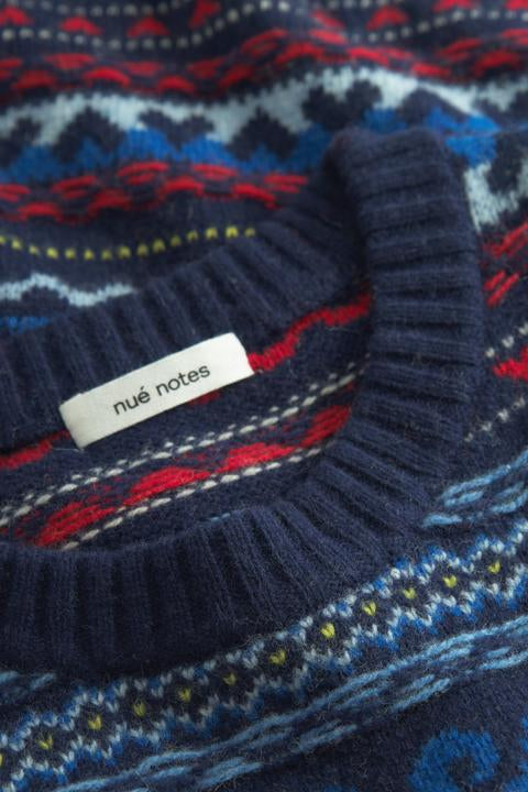 nué notes Milo Crewneck Knitwear 937 Navy Multi Knit