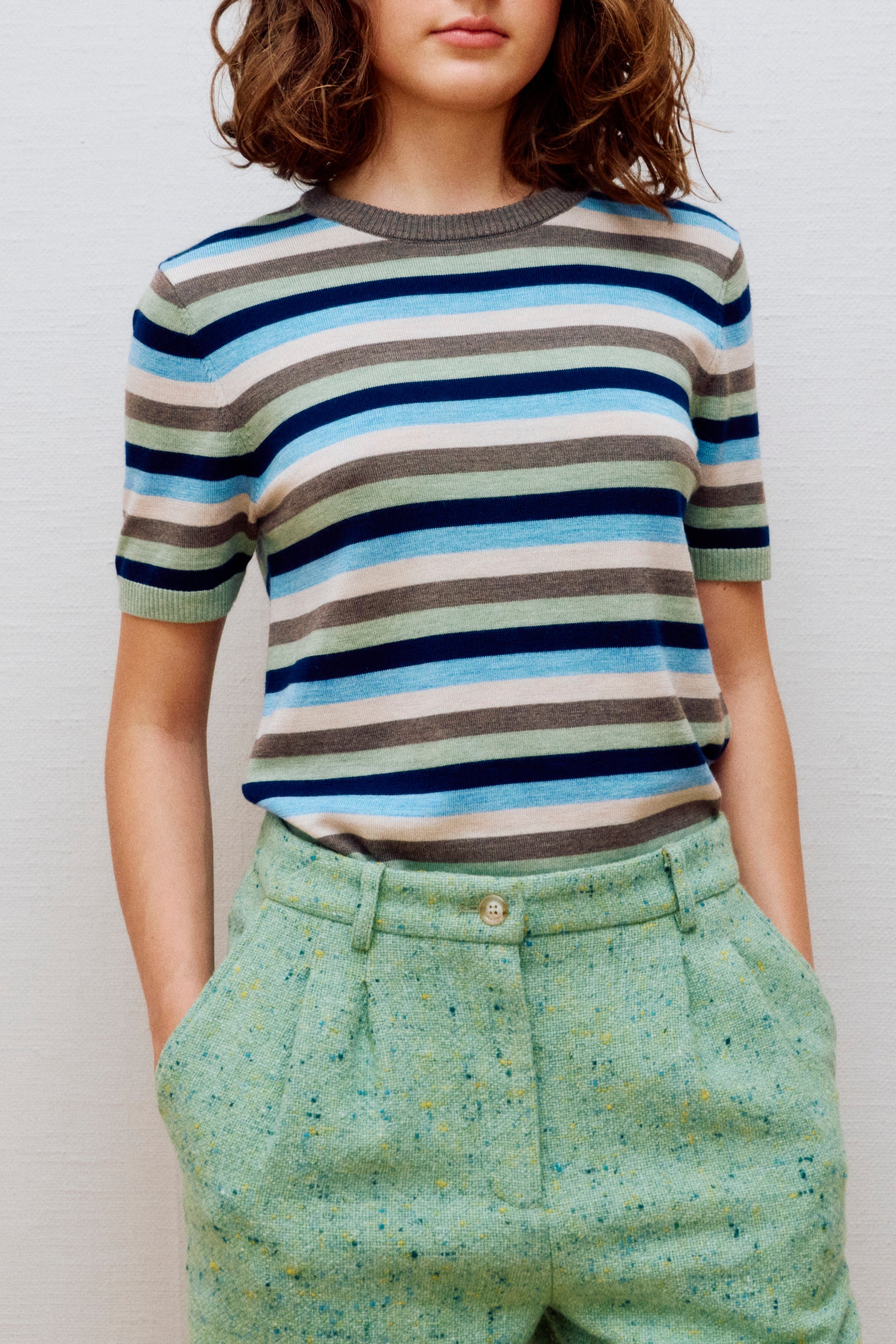 nué notes Mirabel Crewneck Crewneck 965 Multi Stripe