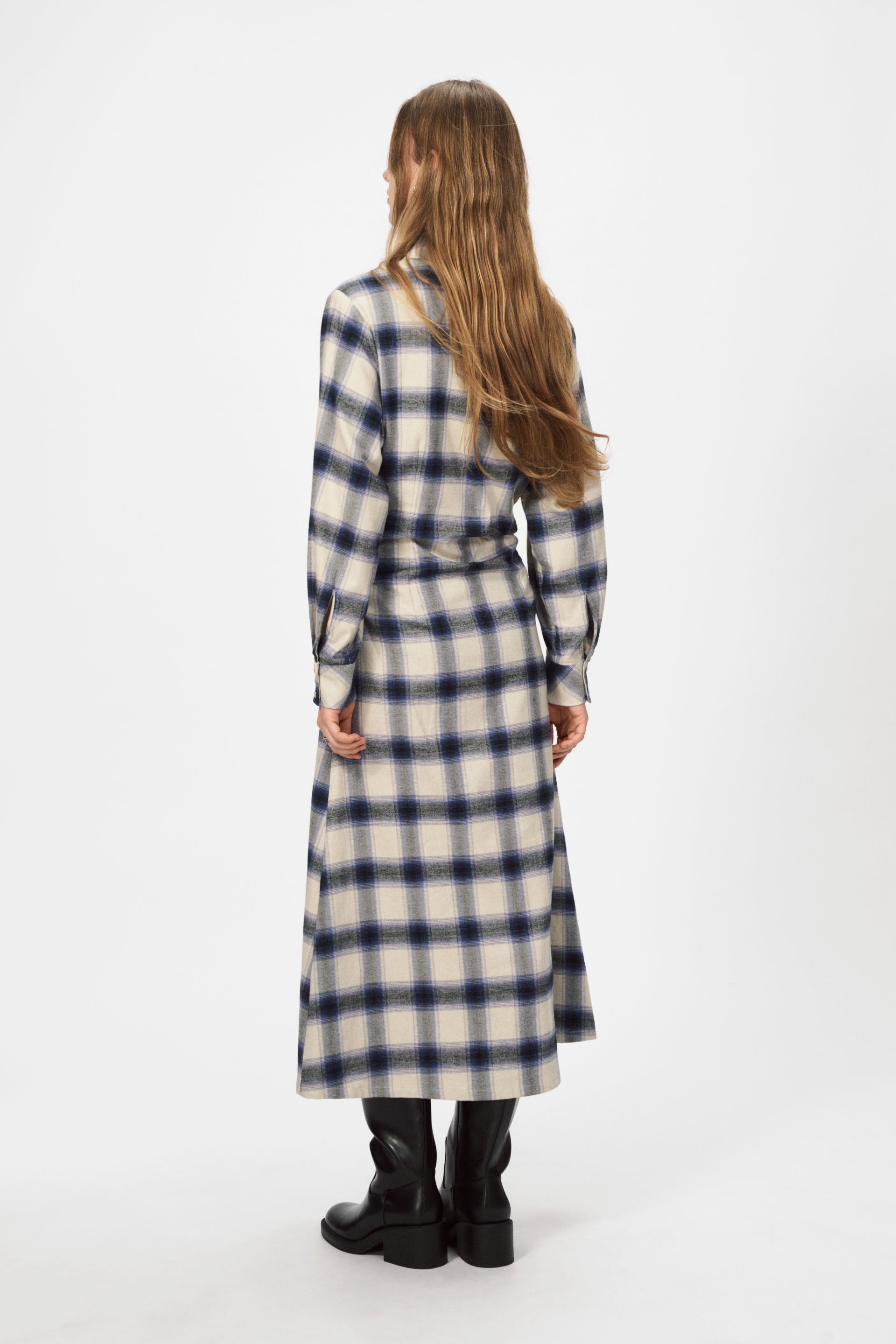 nué notes Perth Dress Dresses 969 Navy Multi Check