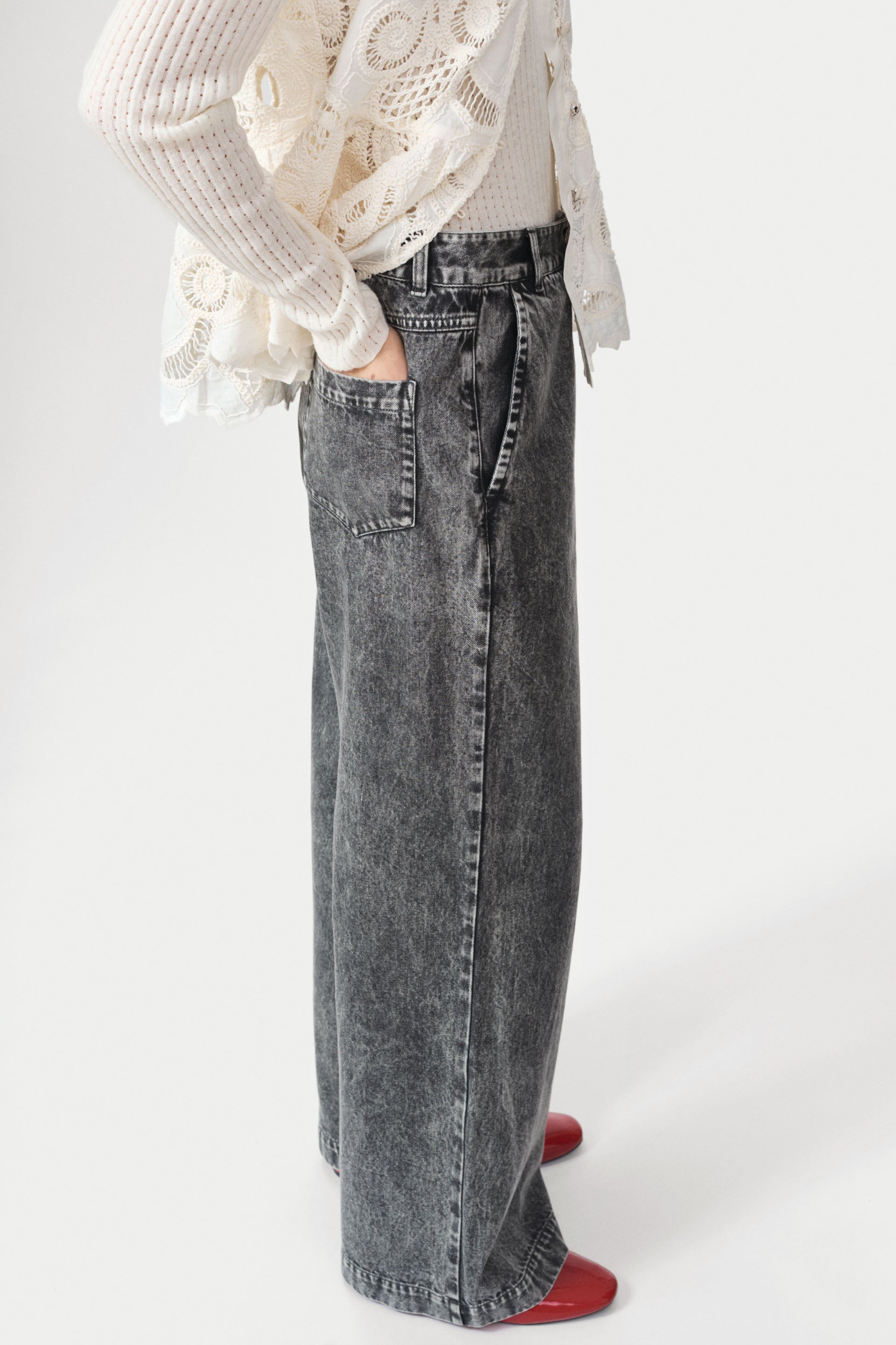 nué notes Porter Pants Pants 911 Black Marble