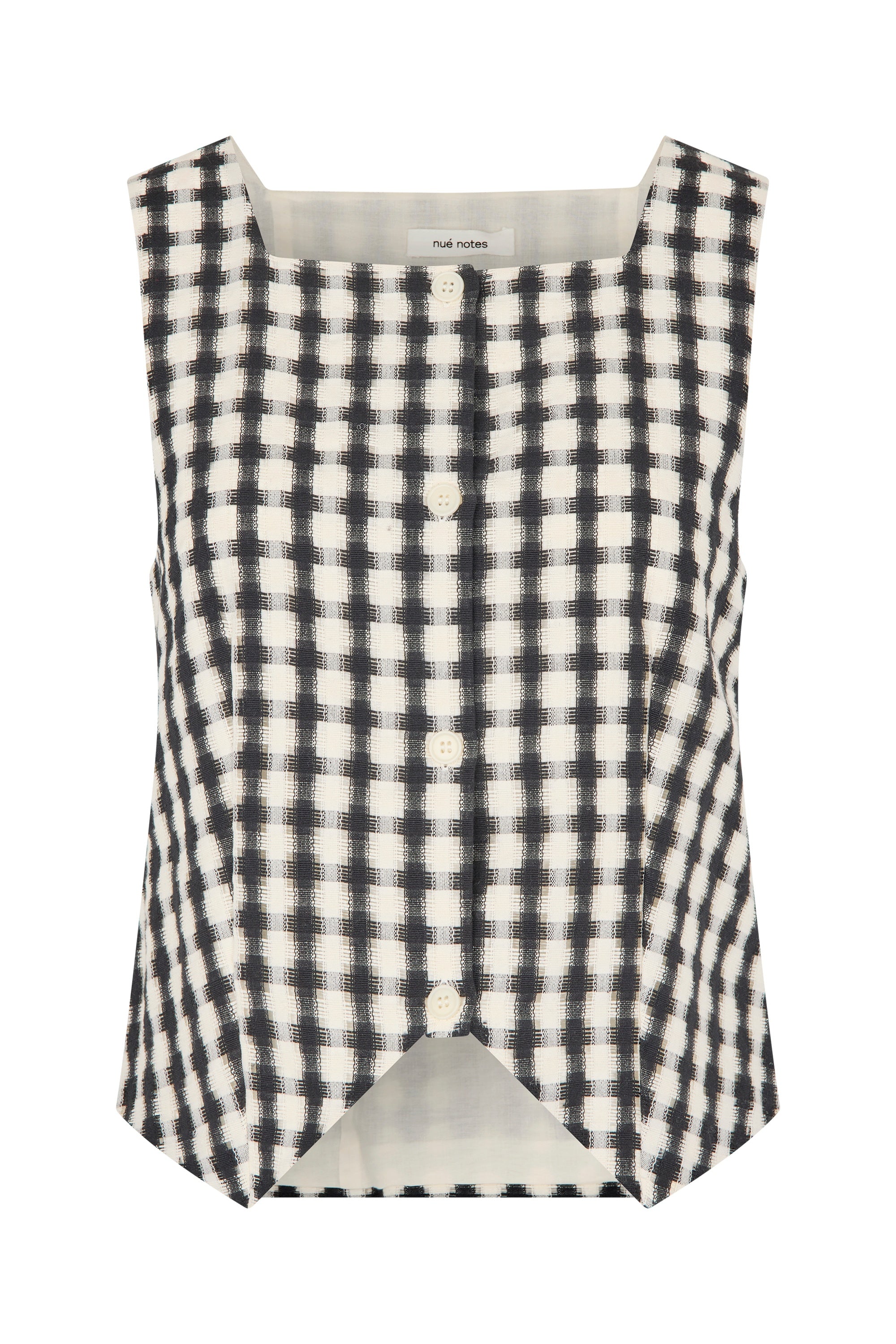 nué notes Prato Vest Vest 912 Black Creme Check