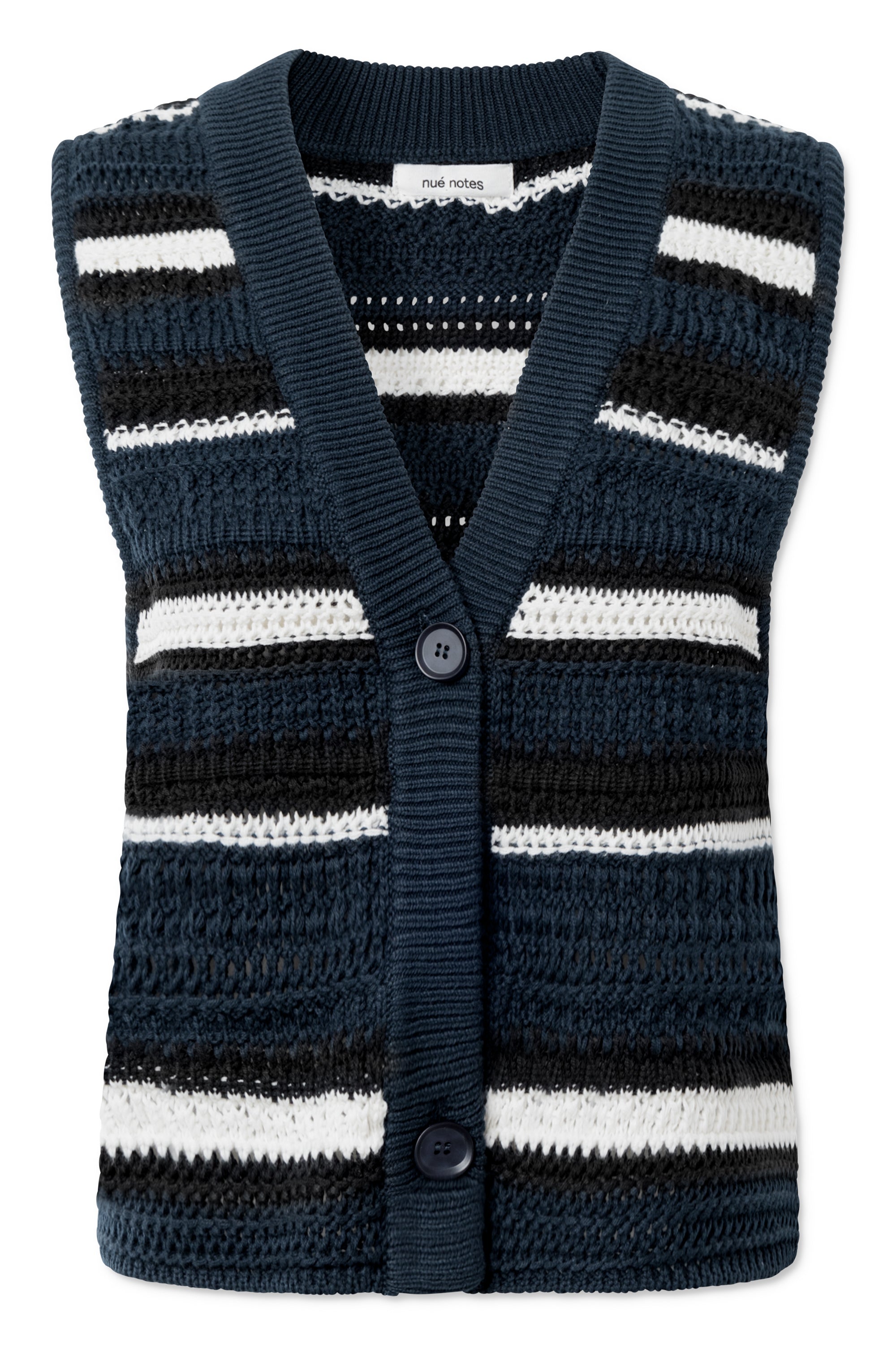 nué notes Rodney Vest Knitwear 484 Midnight Stripe