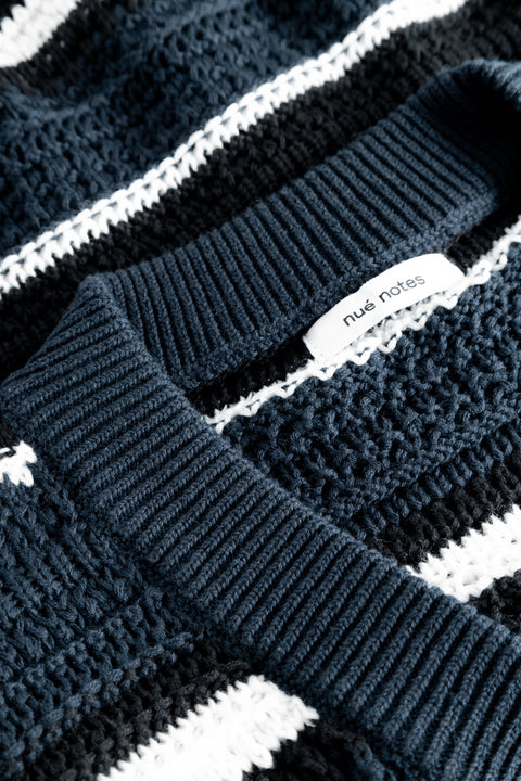 nué notes Rodney Vest Knitwear 484 Midnight Stripe