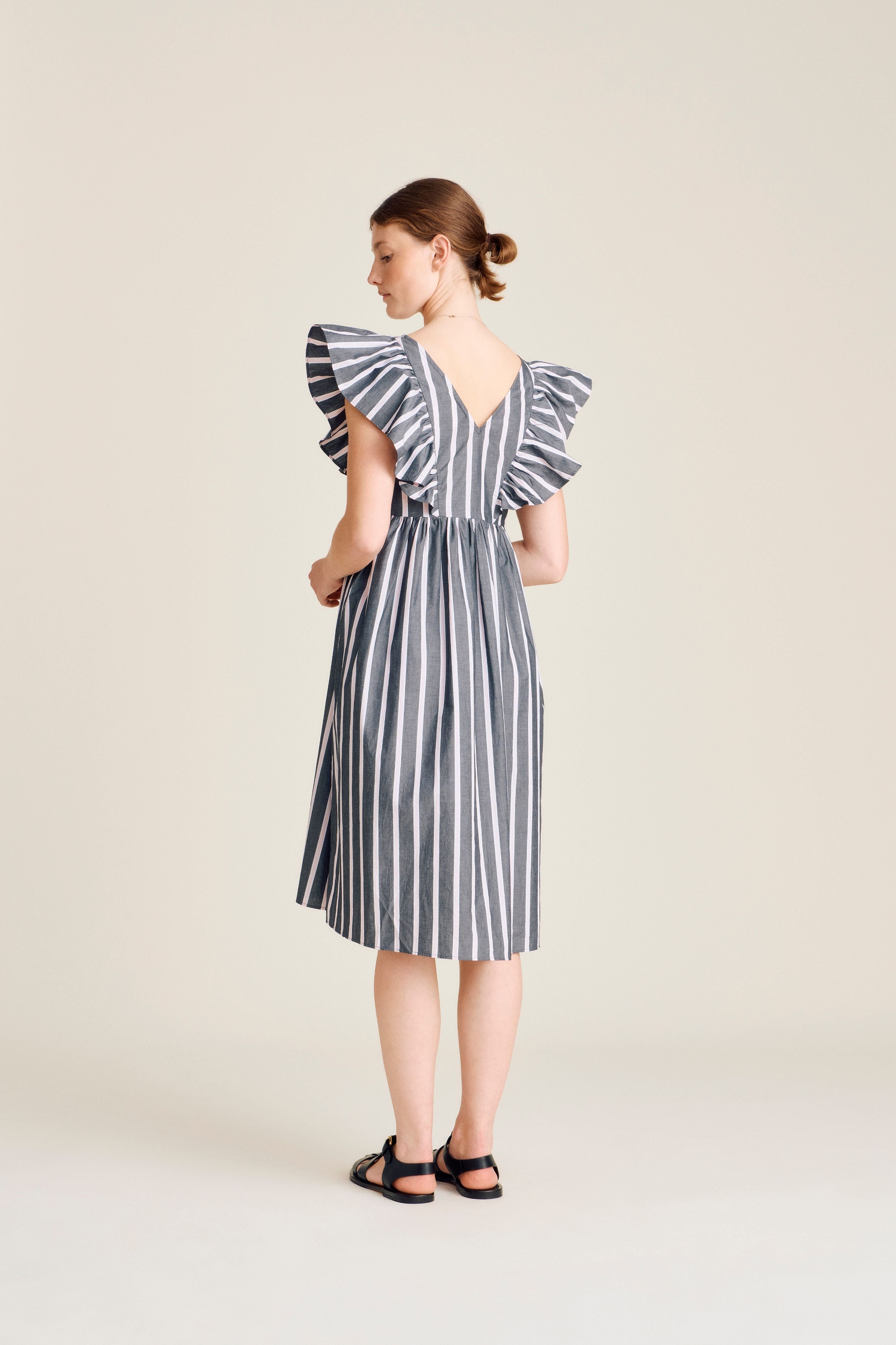 nué notes Salina Dress Dresses 954 Black Pink Stripe