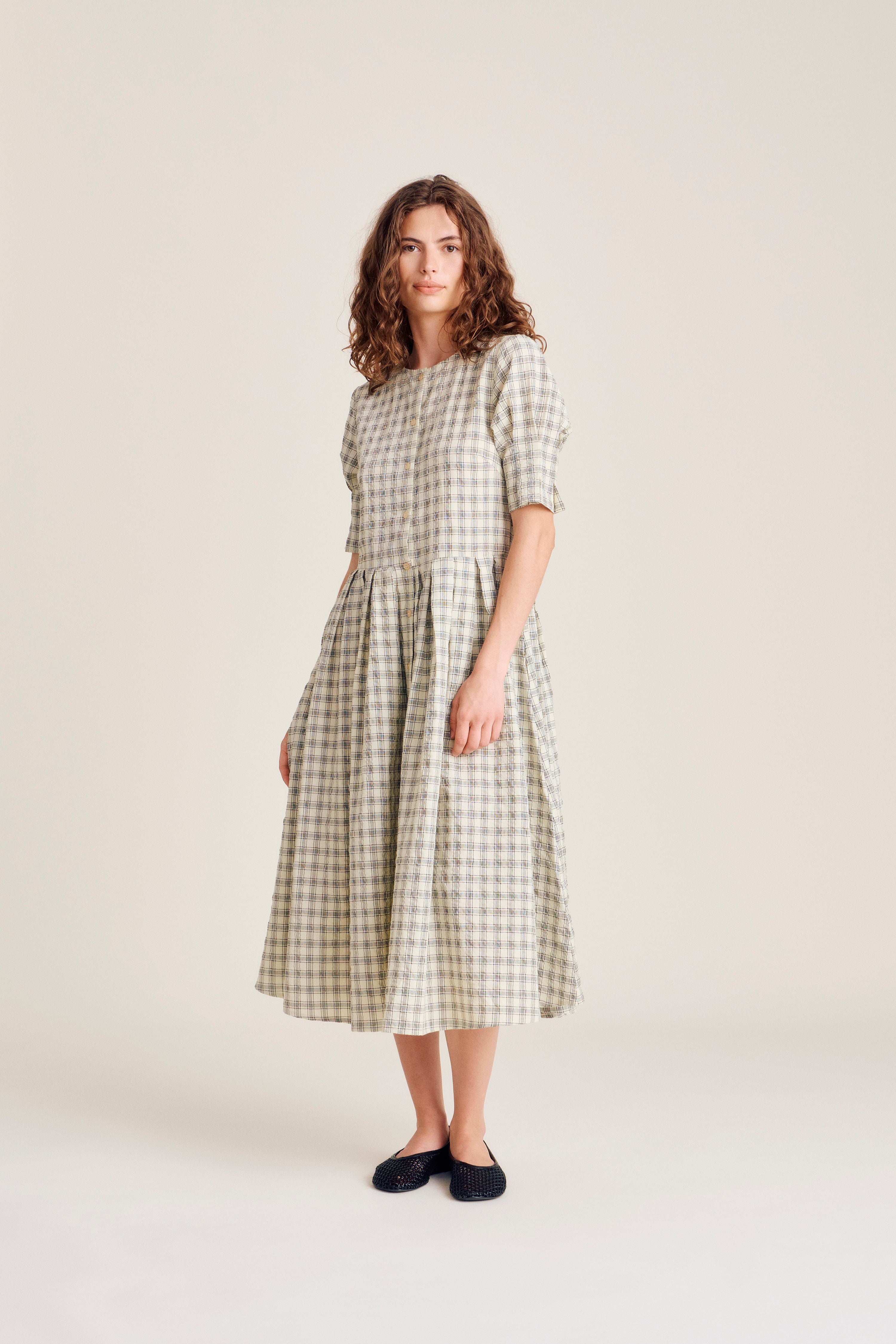 nué notes Savannah Dress Dresses 918 Parchment Check