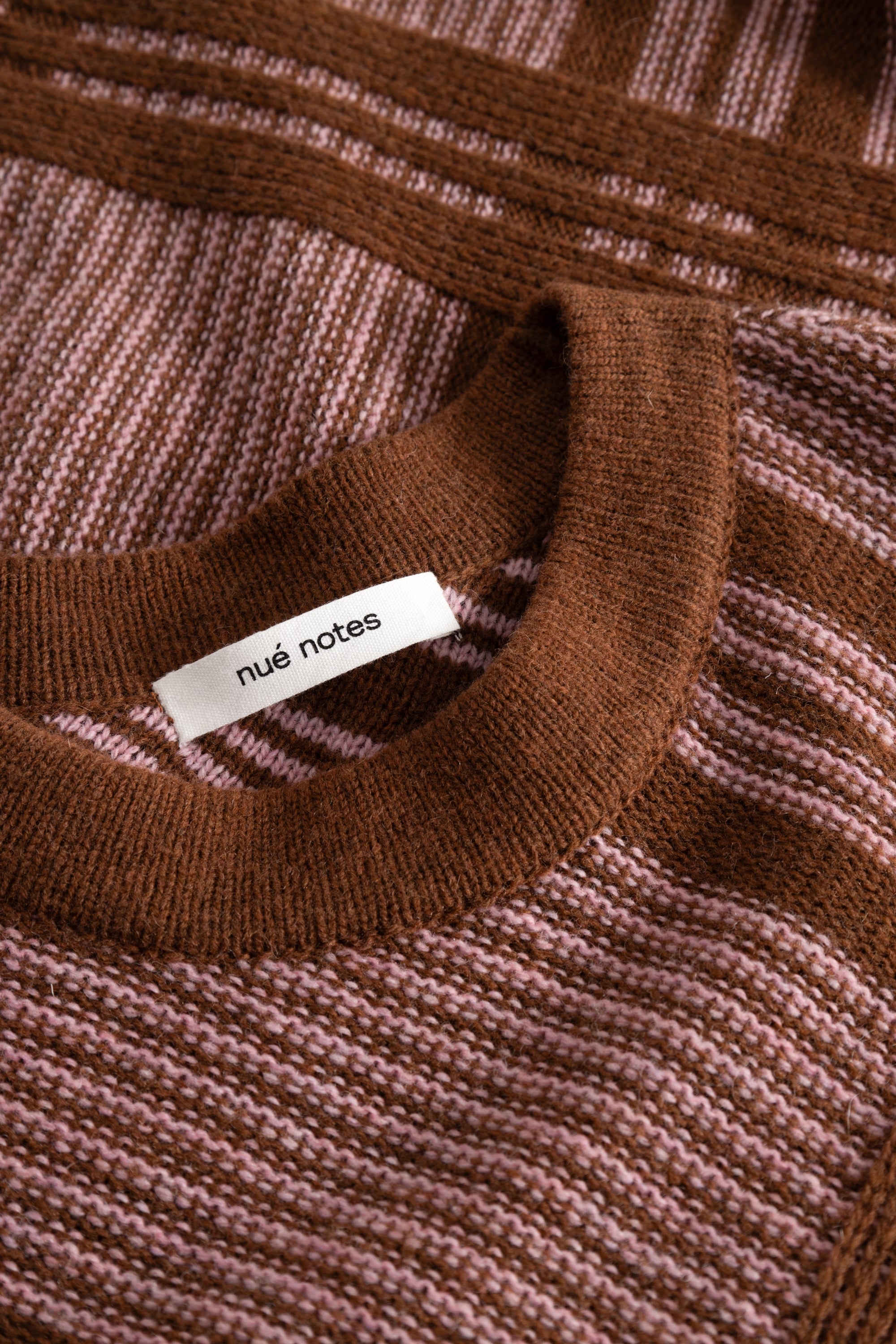nué notes Vienna Crewneck Crewneck 914 Chestnut Pink Check