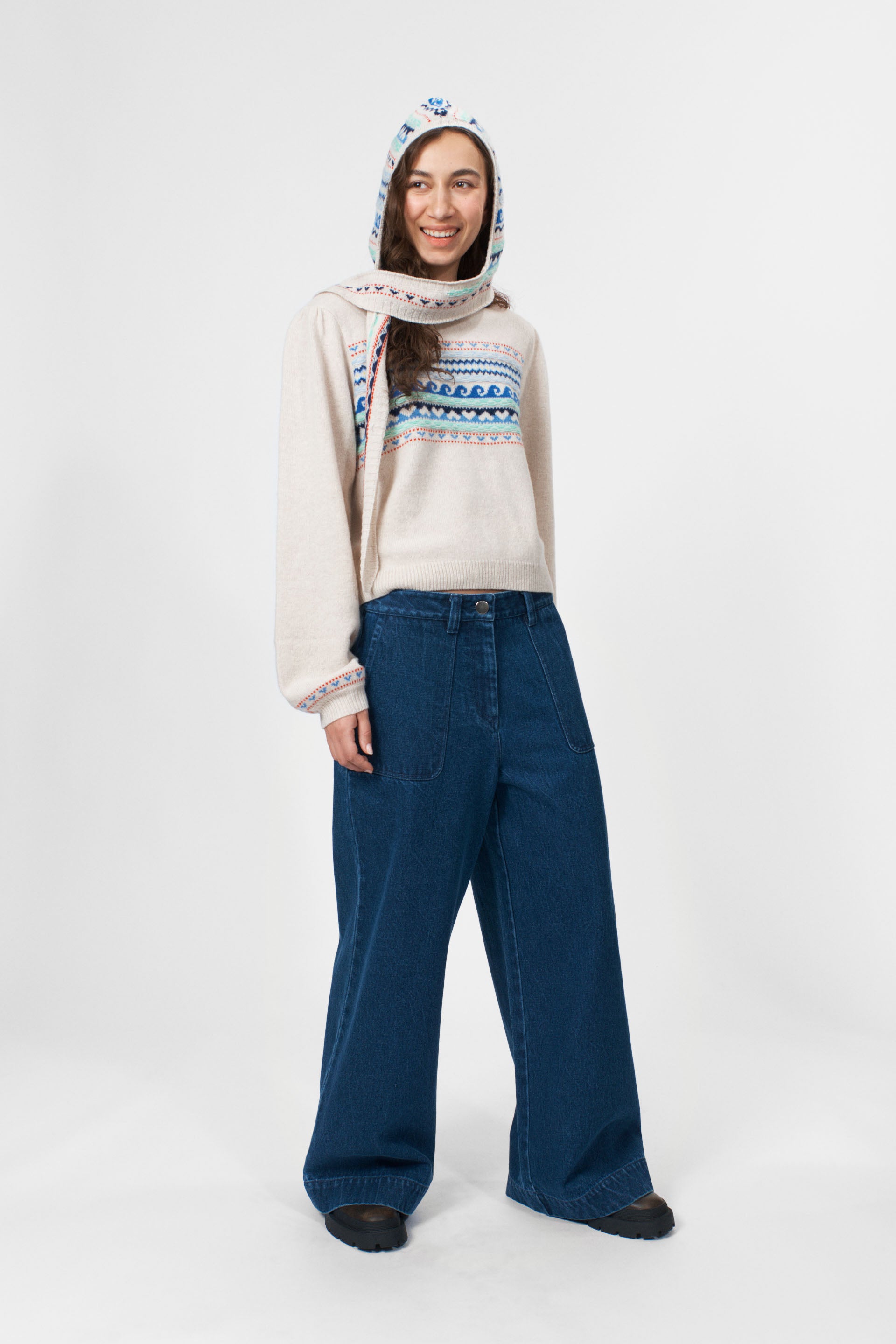 nué notes Vienna Crewneck Knitwear 936 Egret Multi Knit