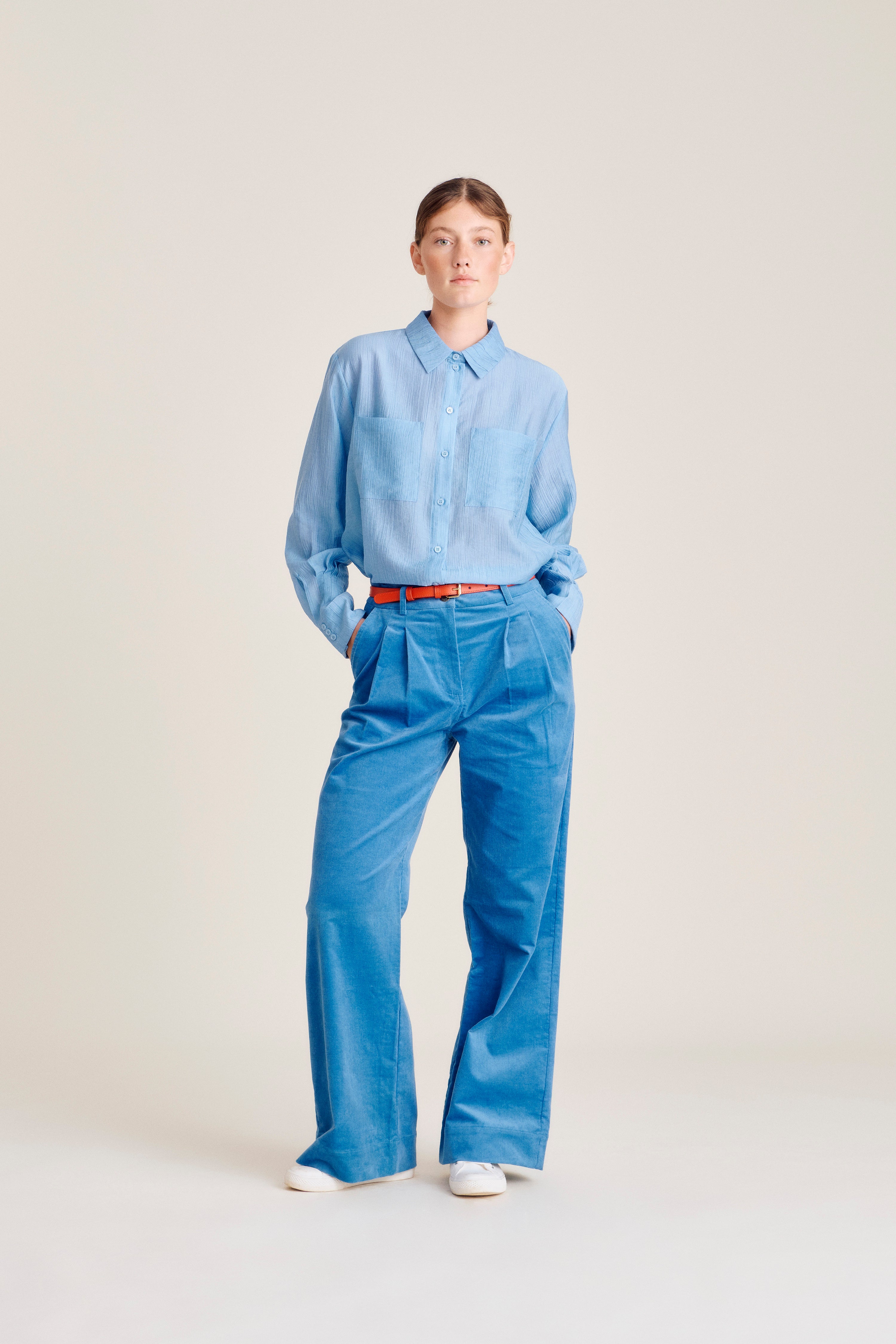 nué notes Zuata Shirt Shirt 467 Sky Blue