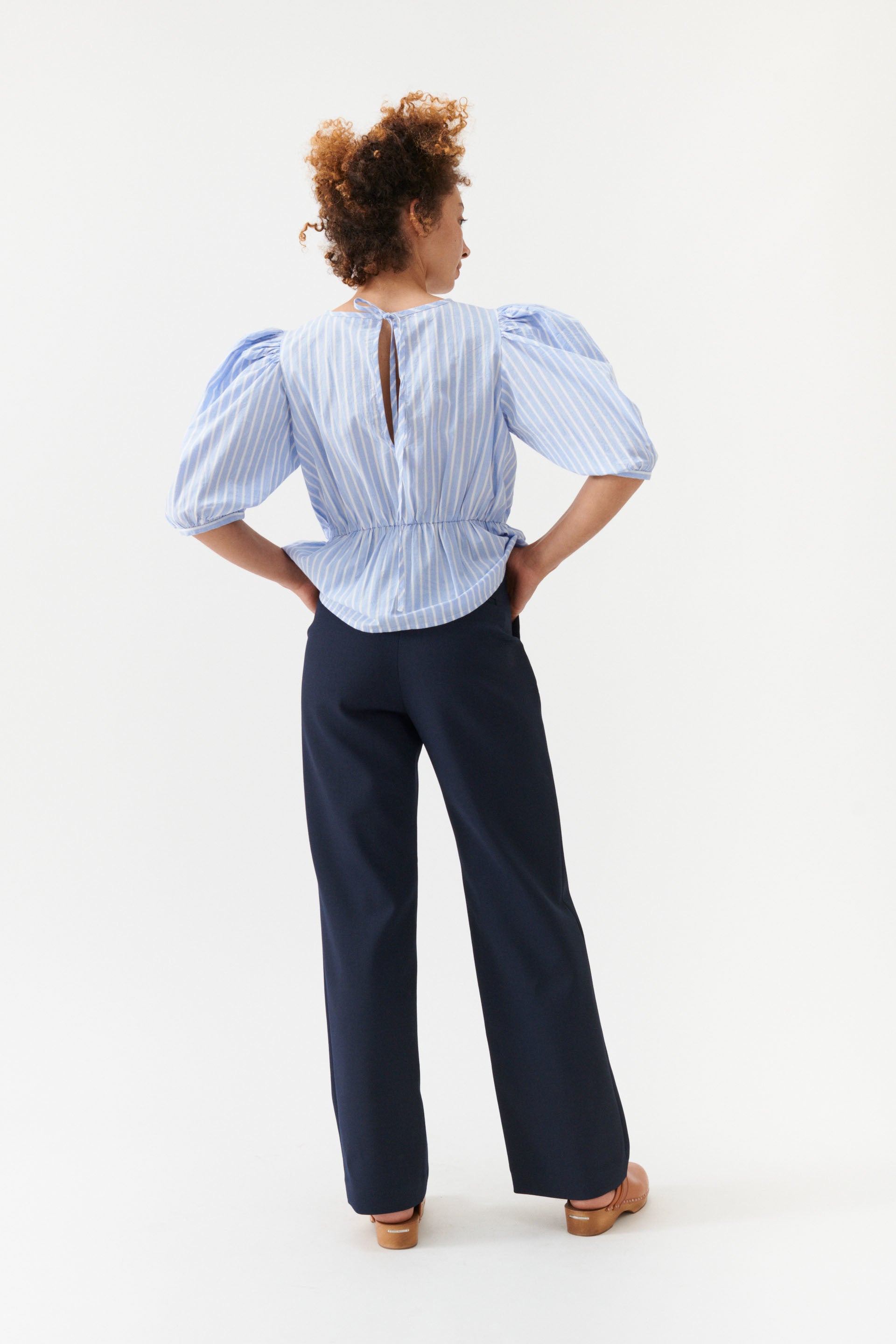 nué notes Brennen Blouse - Blue Stripe Blouses 494 Blue Stripe