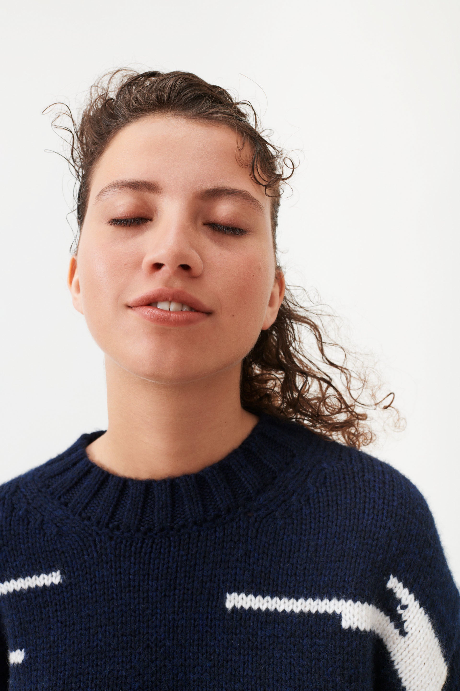 nué notes Viggo Pullover - Navy Tofu Knitwear
