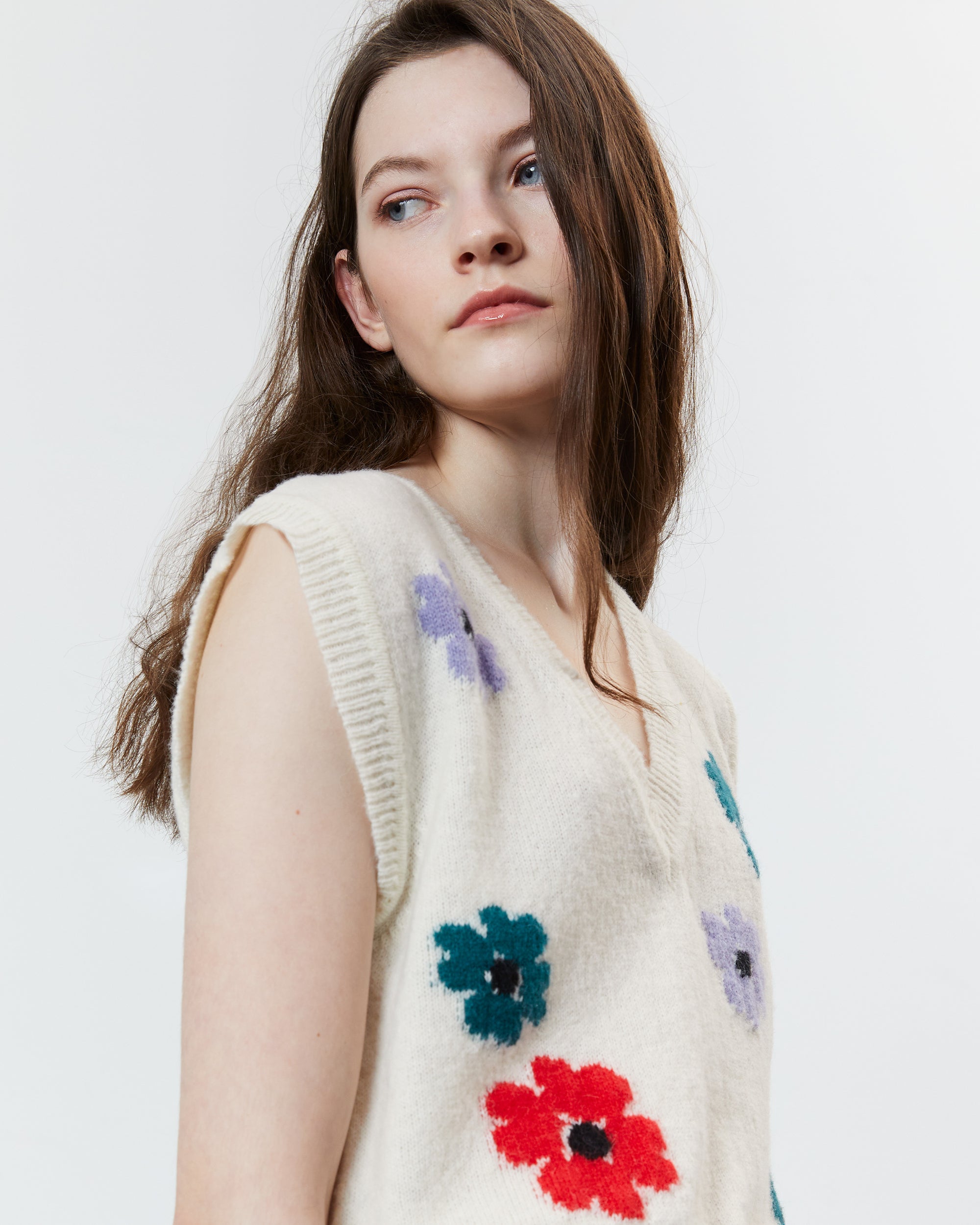 nué notes Albi Cardigan - Off White Multi Flowers KNITWEAR 002 Multi