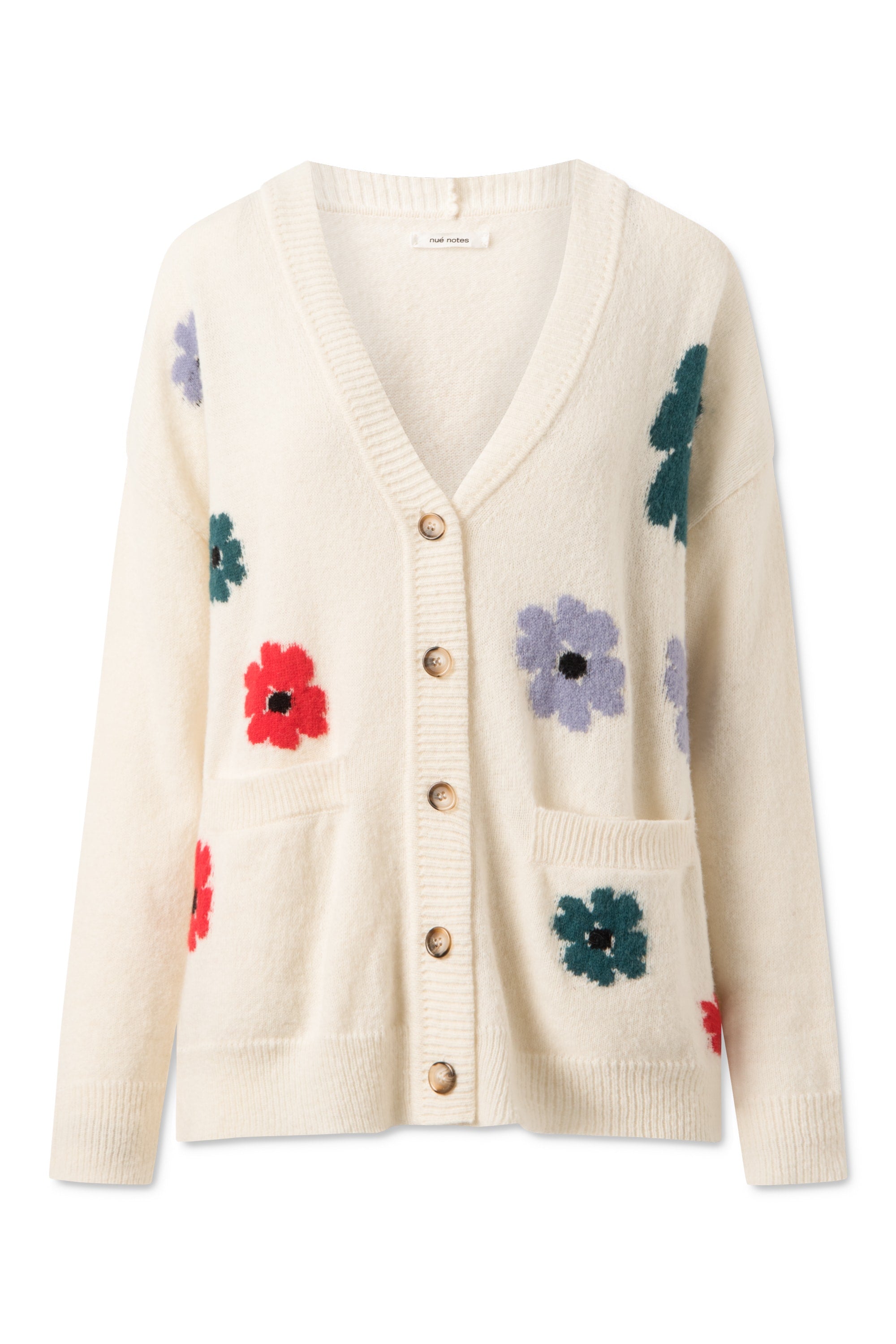 nué notes Albi Cardigan - Off White Multi Flowers Knitwear 002 Multi
