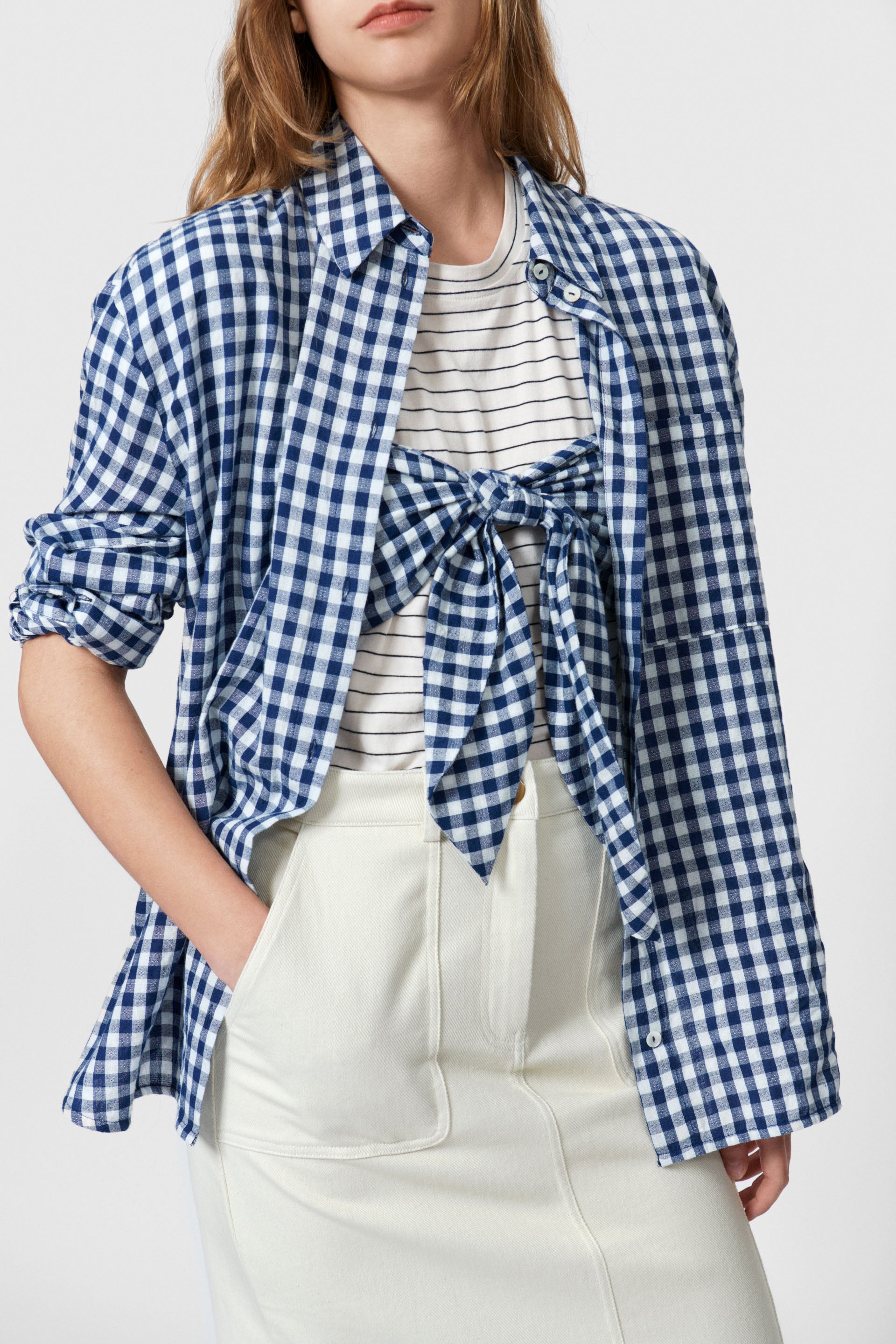 nué notes Alfonso Shirt SHIRTS 422 Blue Check