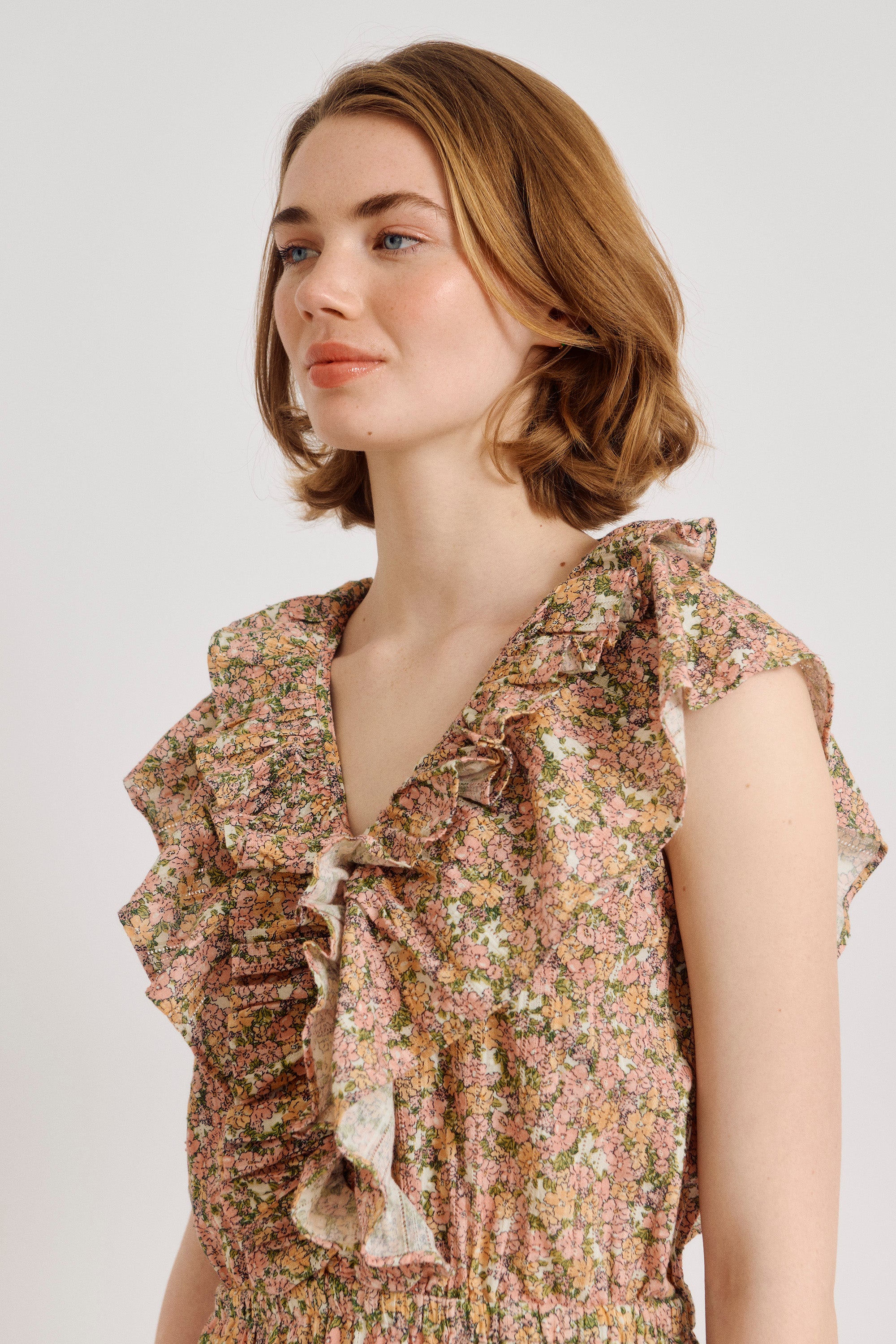 nué notes Antequera Dress Dress 188 Peach Floral