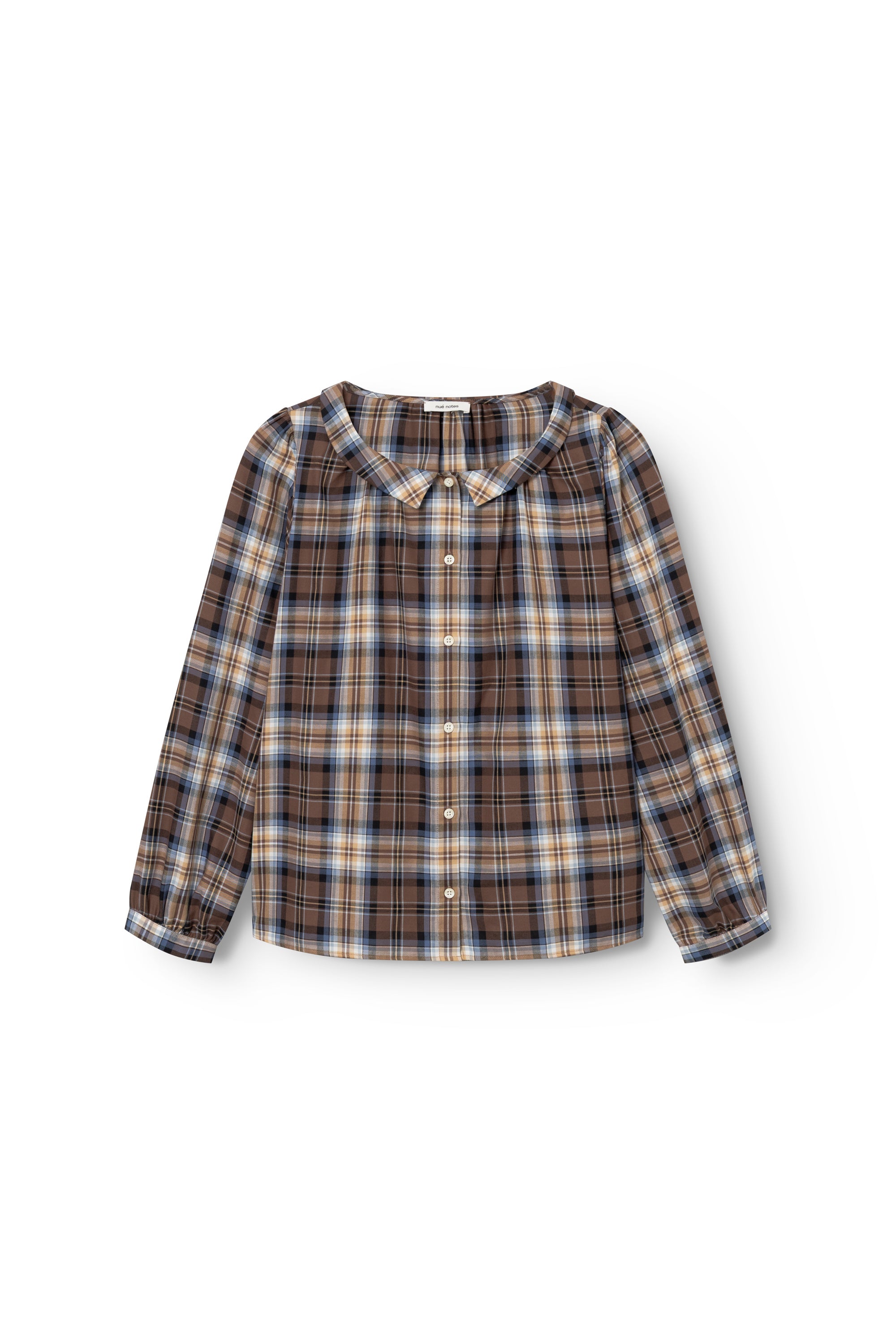 nué notes Asmara Shirt Shirts 762 Camel Blue Tartan
