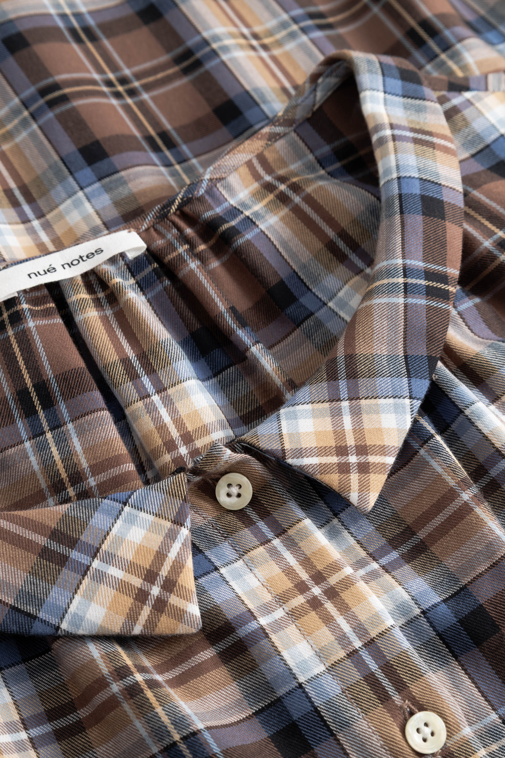 nué notes Asmara Shirt Shirts 762 Camel Blue Tartan