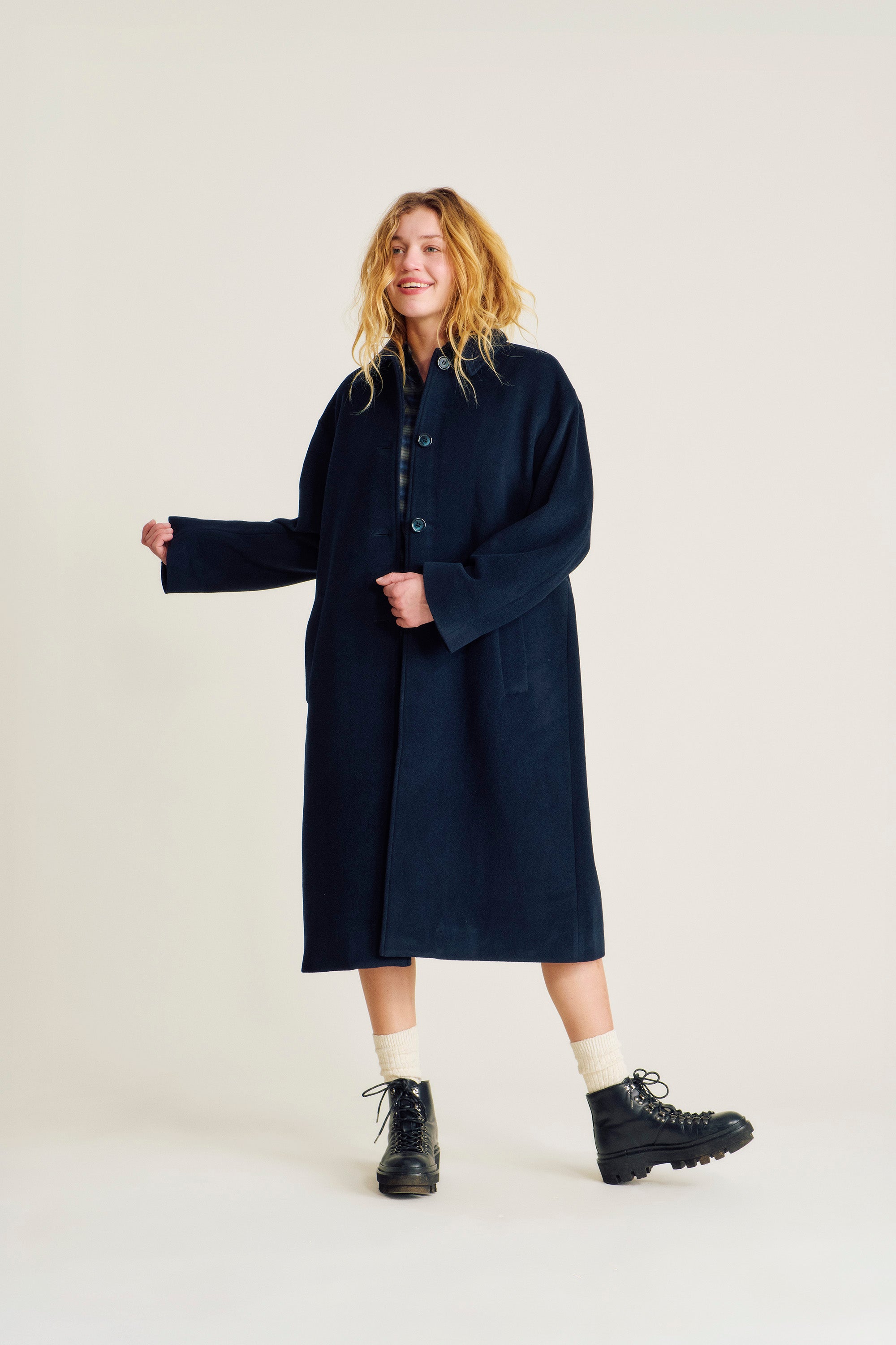nué notes Basim Coat Coat 499 Navy