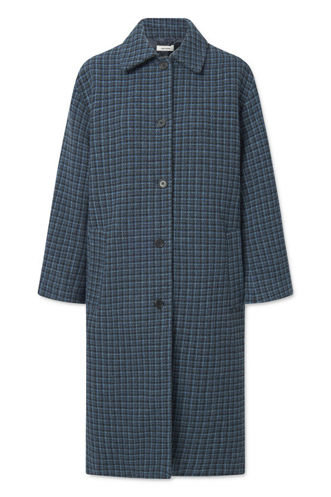 nué notes Basim Coat Outerwear 543 Navy Check