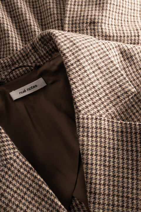 nué notes Belma Blazer - Brown Check Outerwear 700 Brown