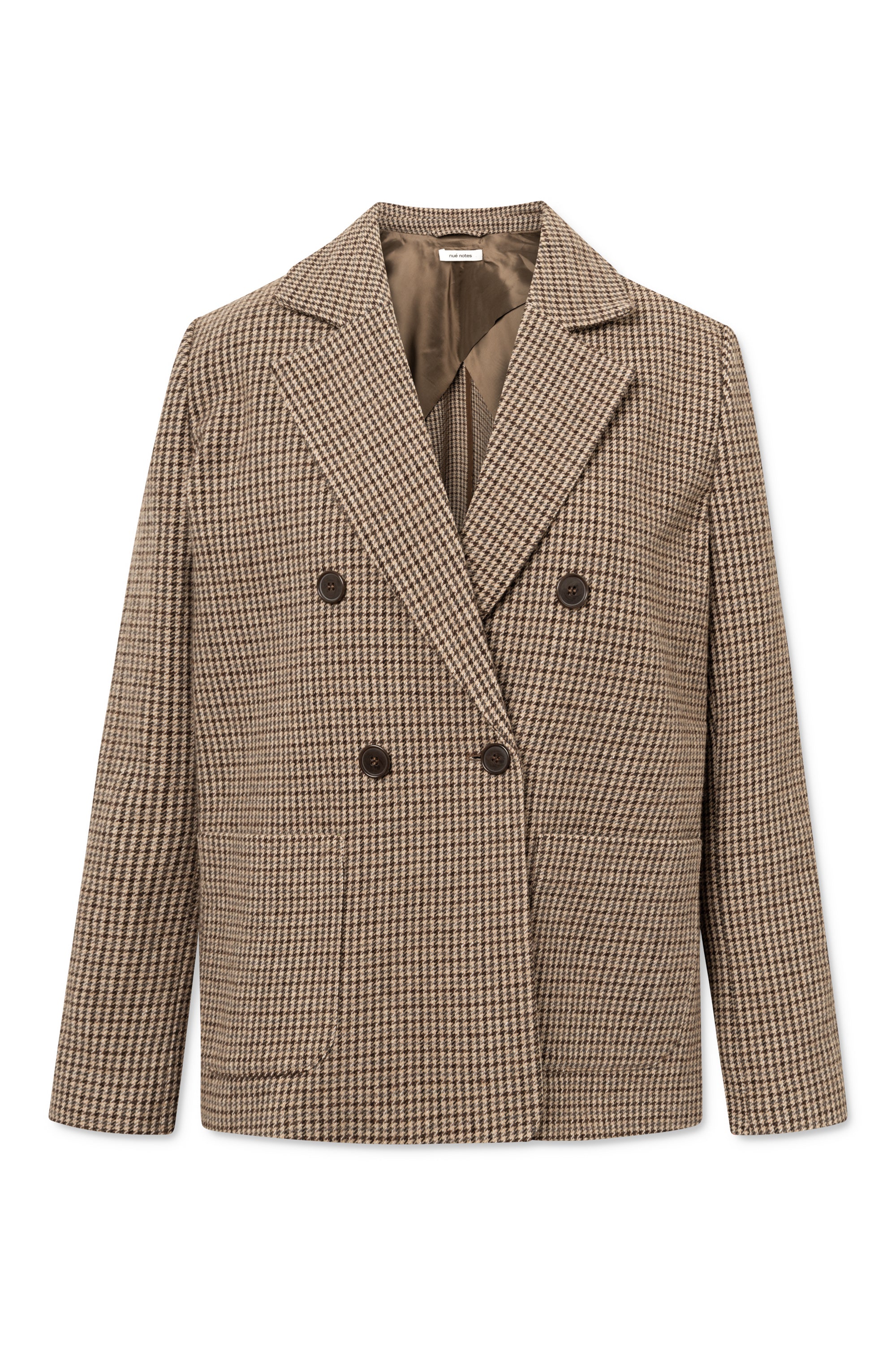 nué notes Belma Blazer - Brown Check Outerwear 700 Brown