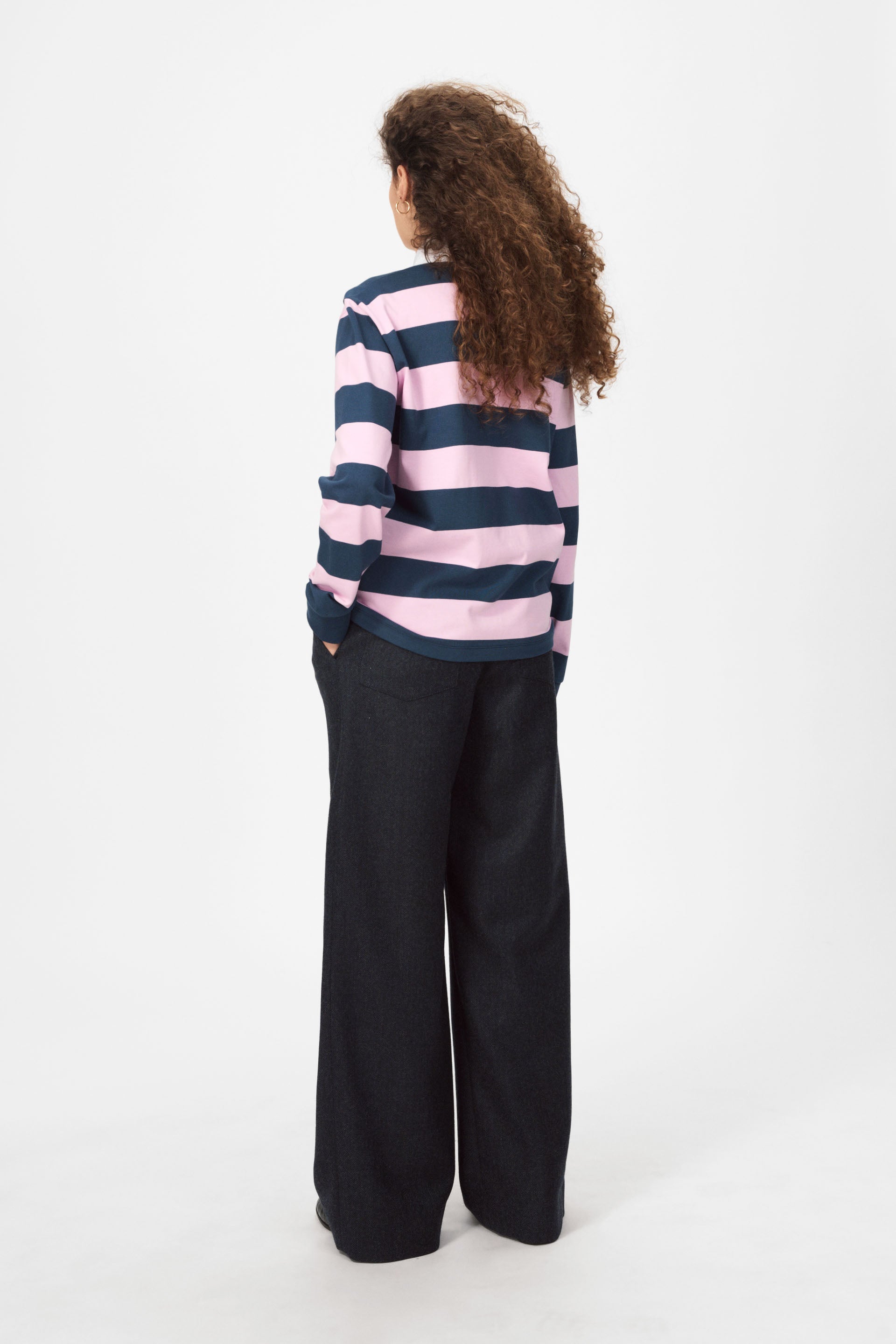 nué notes Bratislava Poloshirt Polo Shirts 967 Navy Pink Stripe