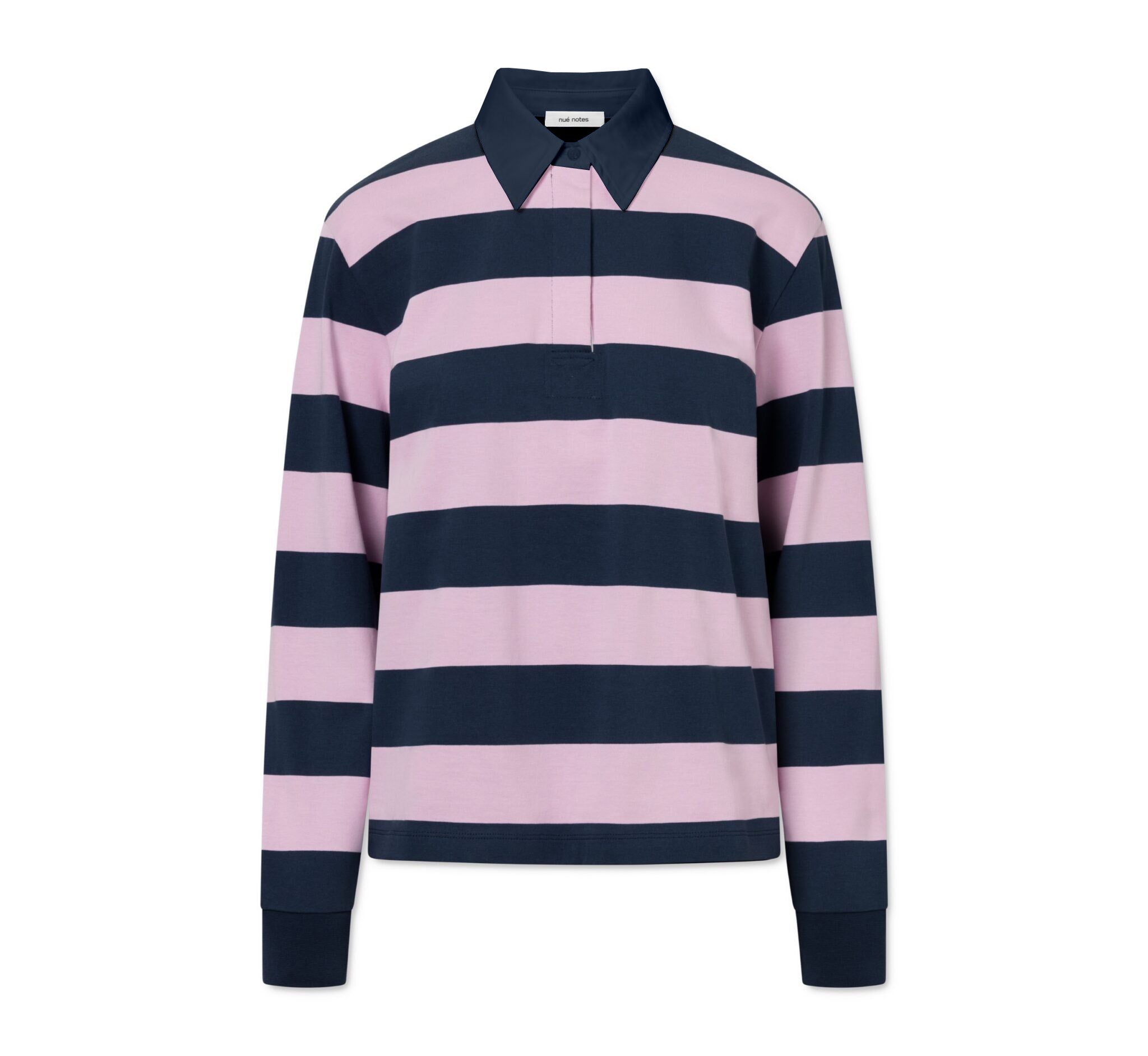 nué notes Bratislava Poloshirt Polo Shirts 967 Navy Pink Stripe